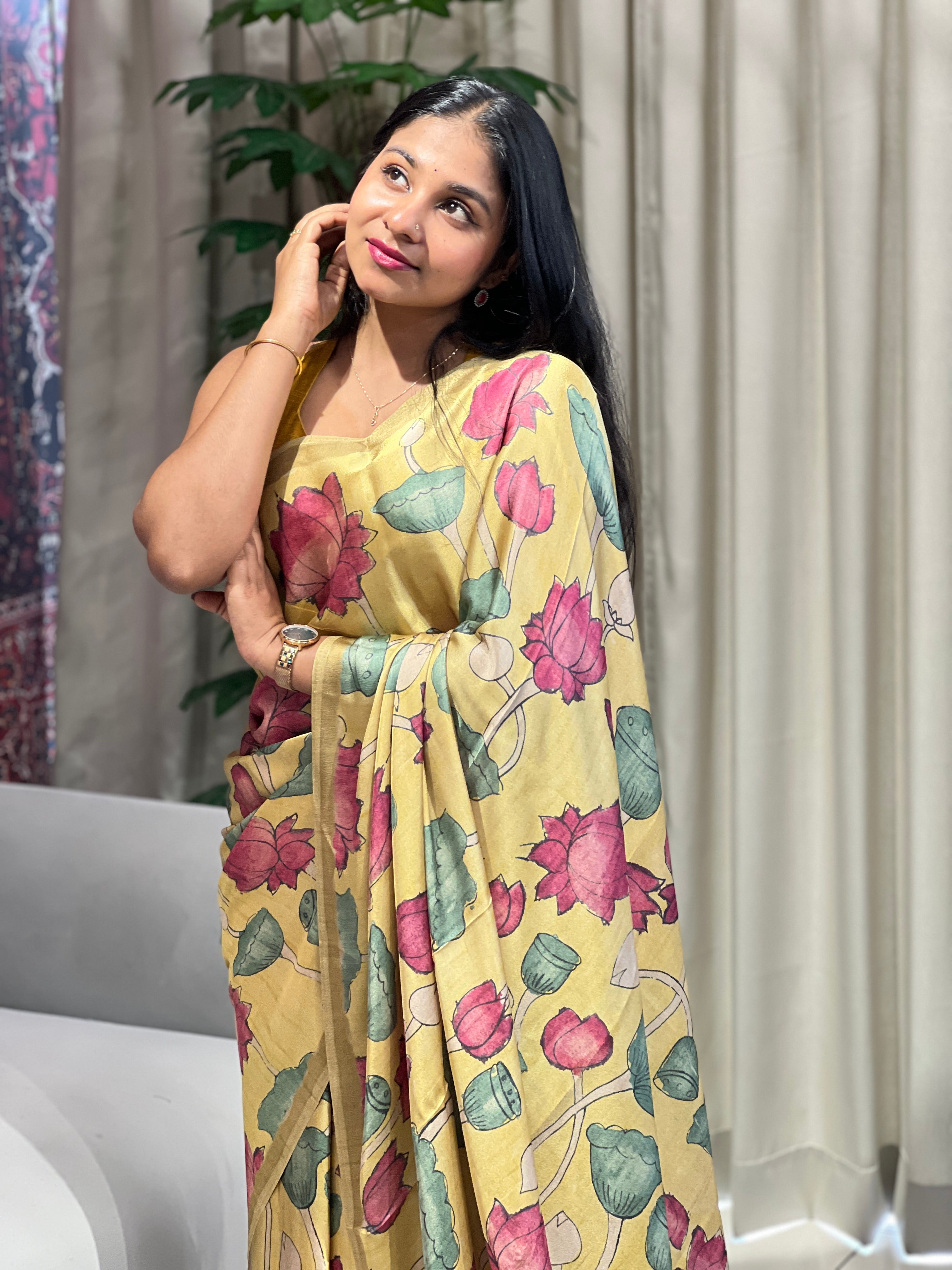 Floral Digital Printed Crepe Saree | SSN426