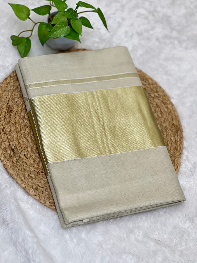 Kasavu Border Detailed Tissue Saree | GAT320