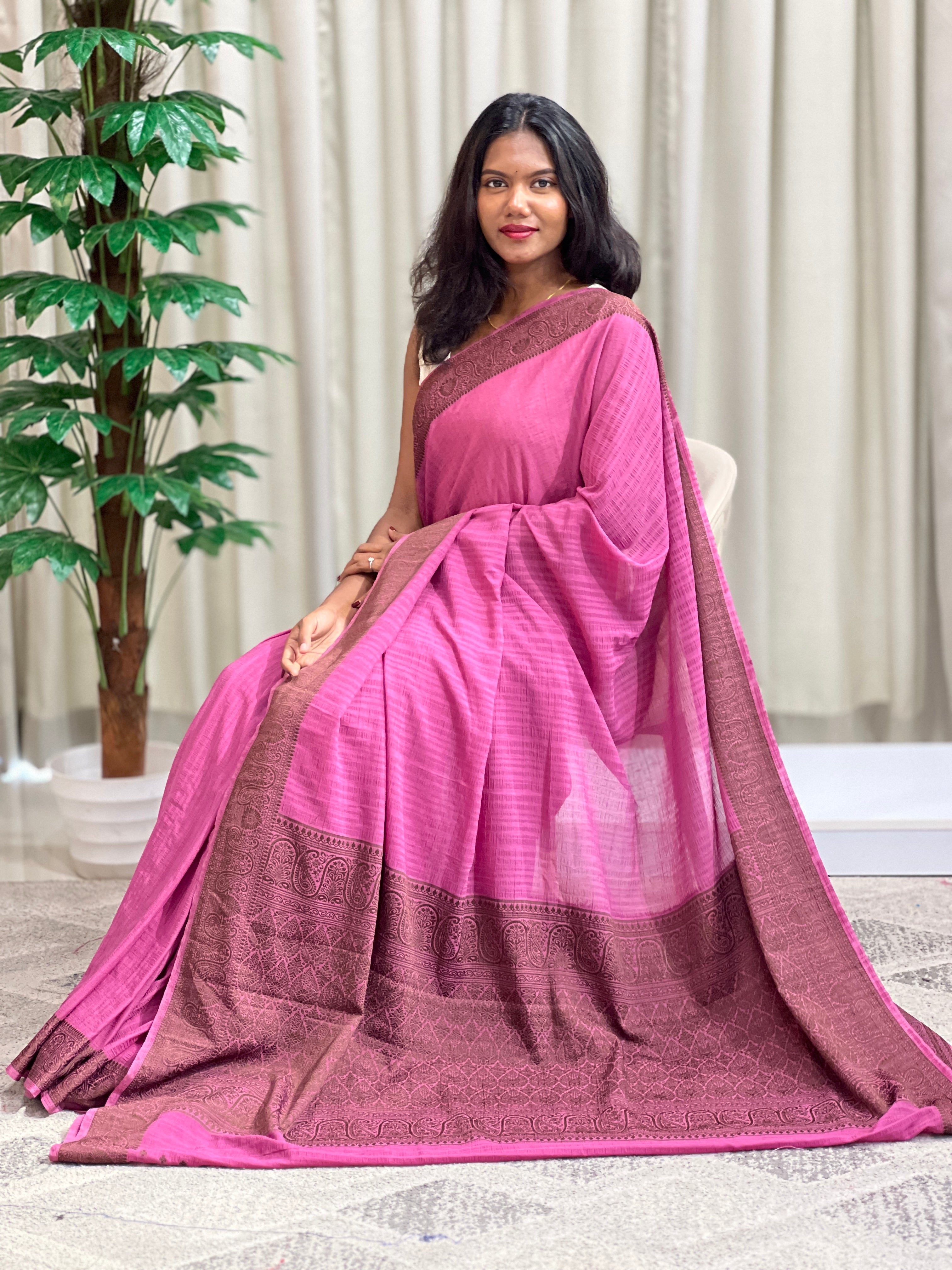 Antique Color Thread Woven Tussar Georgette Banarasi Saree | YNG1262