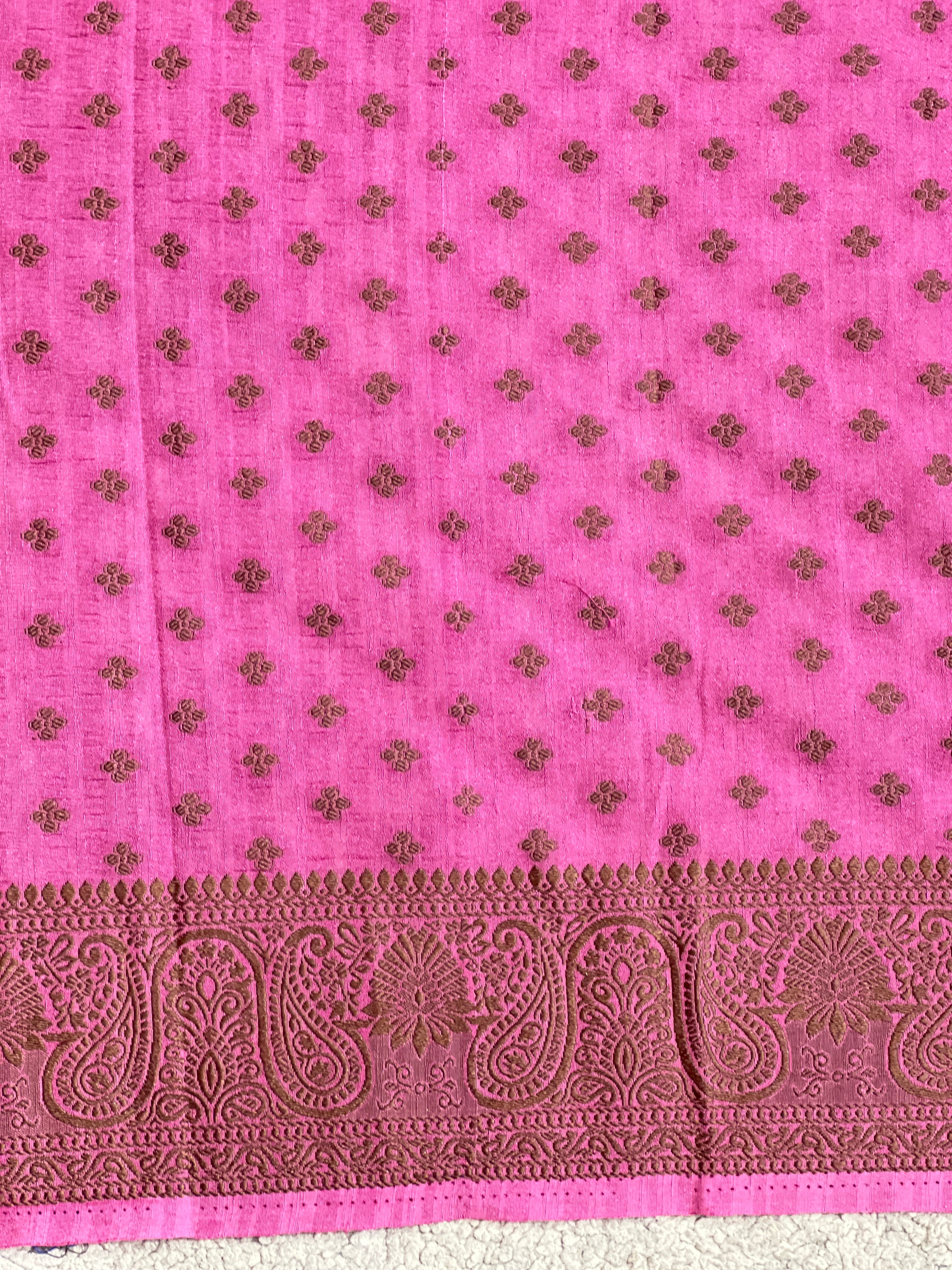 Antique Color Thread Woven Tussar Georgette Banarasi Saree | YNG1262
