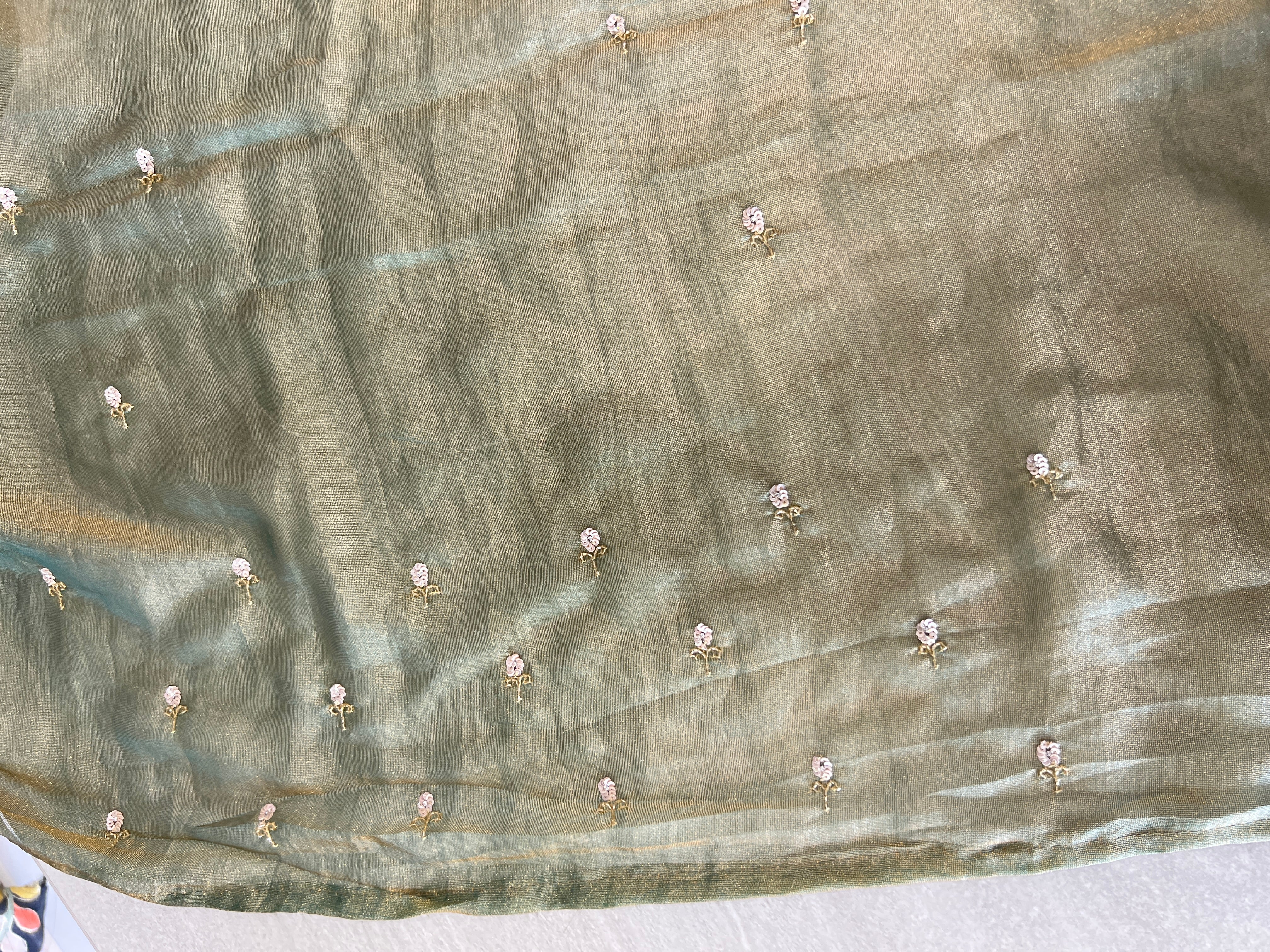 Sequence & Beads Detailed Shimmer Georgette Saree | SBP869