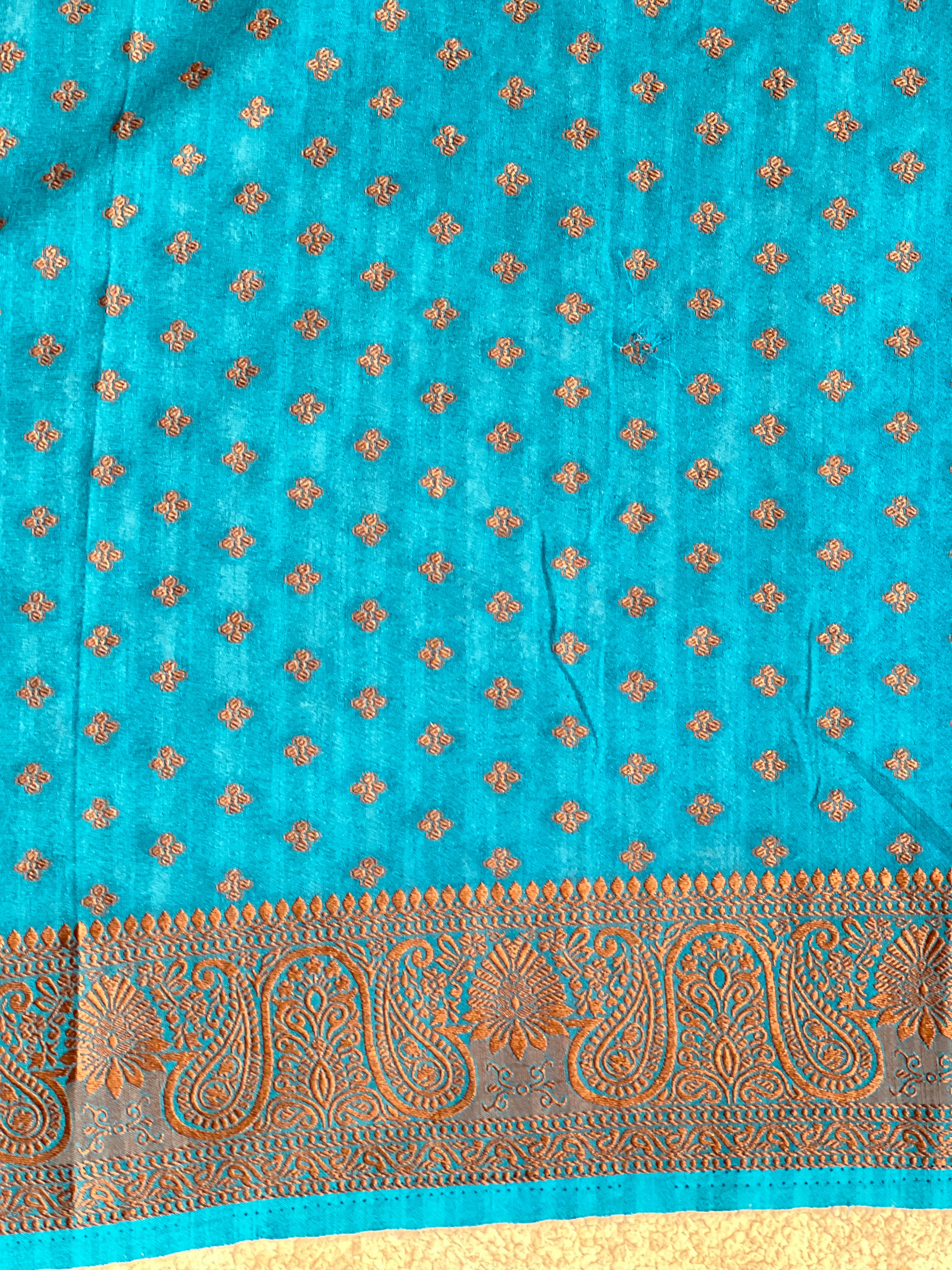 Antique Color Thread Woven Tussar Georgette Banarasi Saree | YNG1265