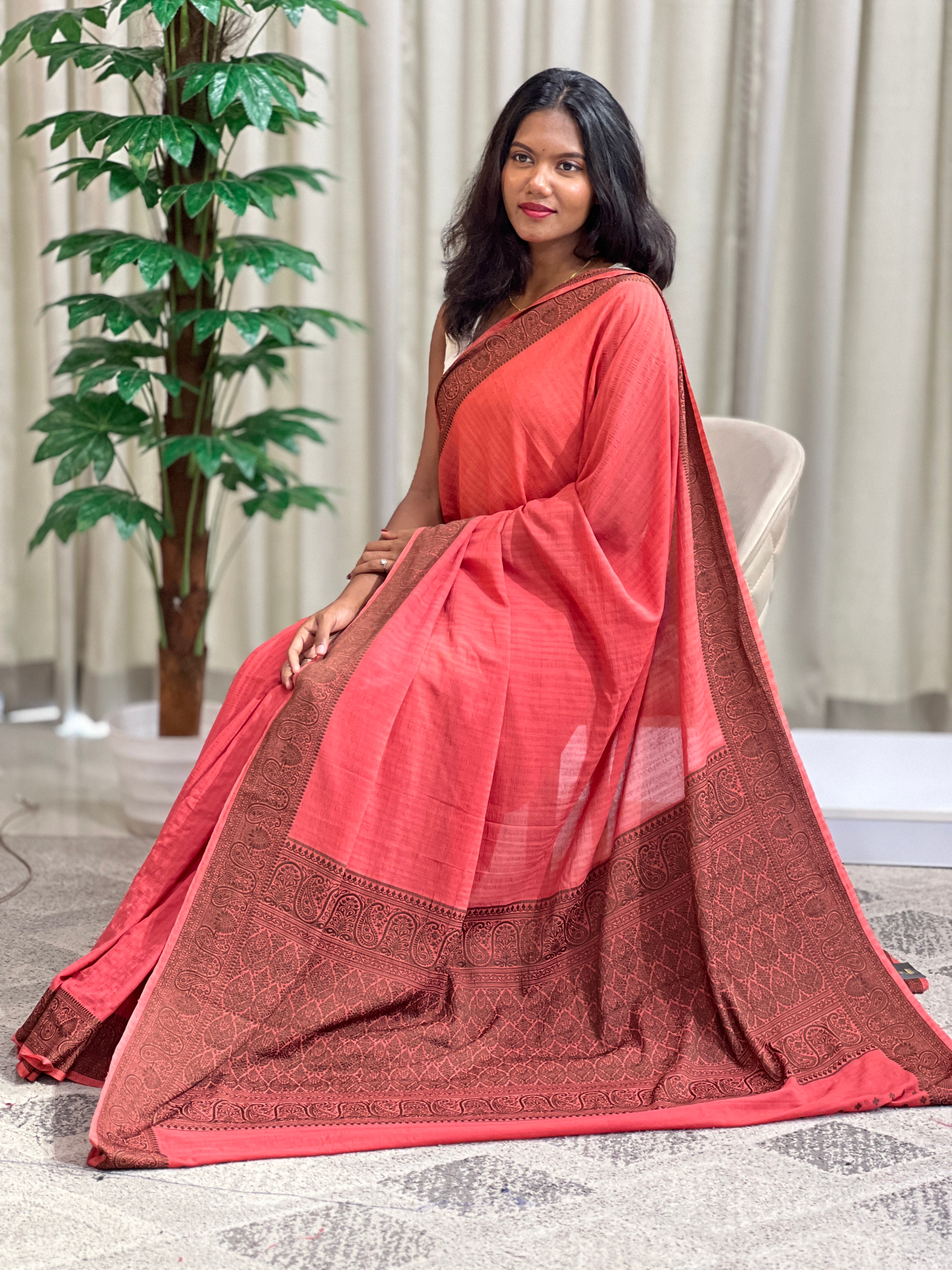 Antique Color Thread Woven Tussar Georgette Banarasi Saree | YNG1268