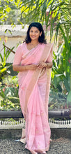 Floral Machine Embroidery Check Organza Saree | RR184