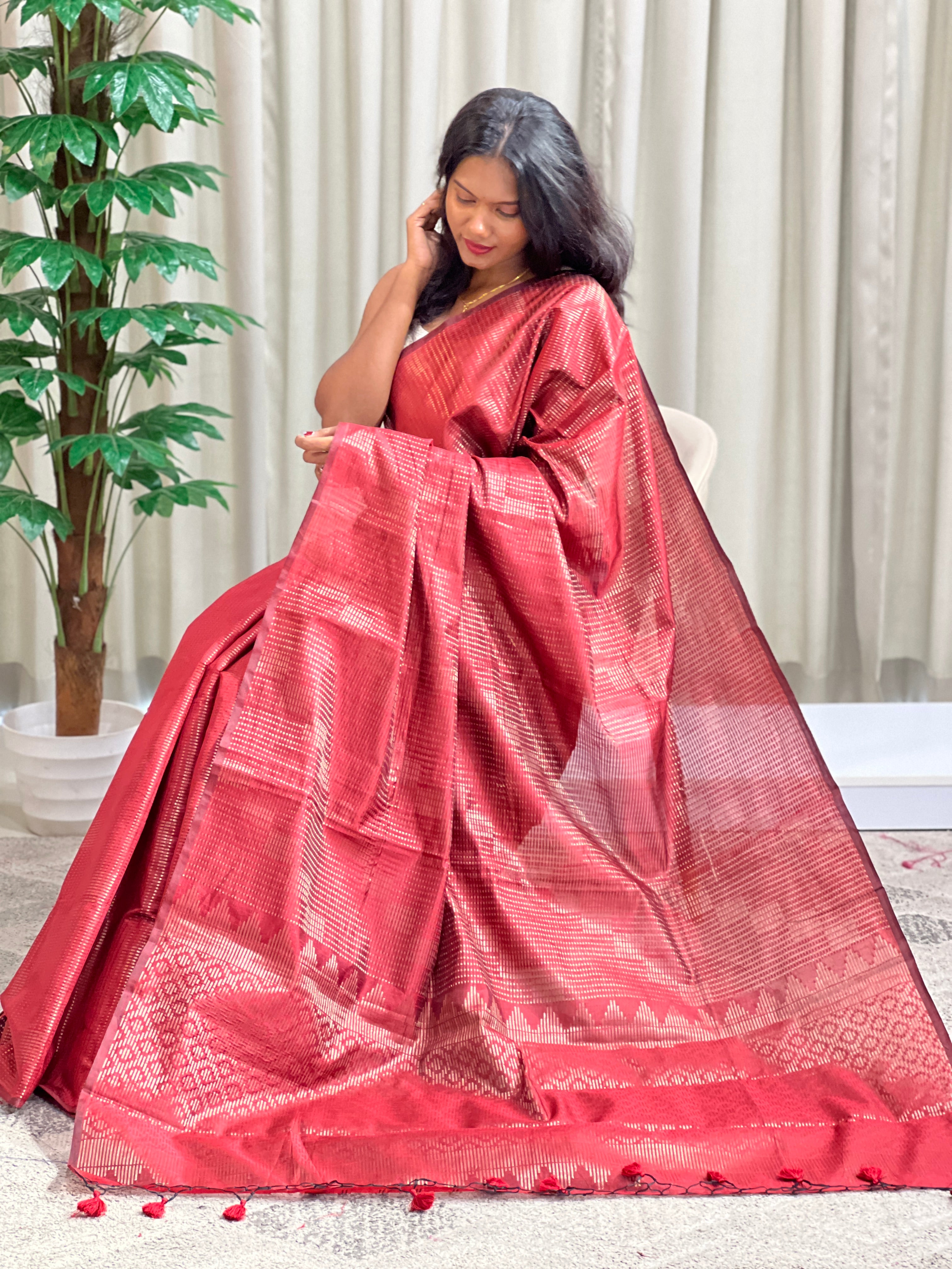 Zari Woven Cotton Silk Saree | YNG1036