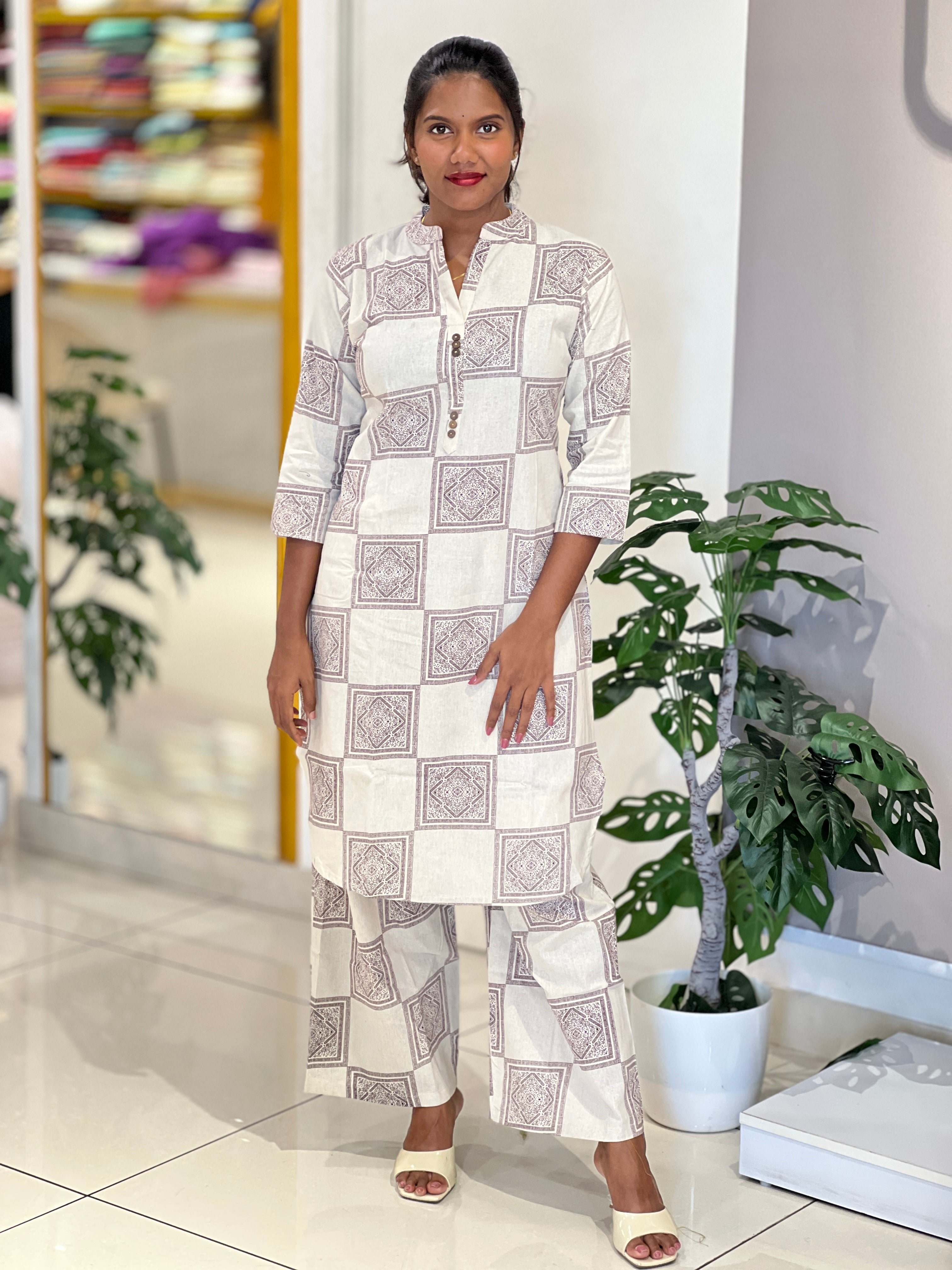 Printed Cotton Kurta Set | SLS105