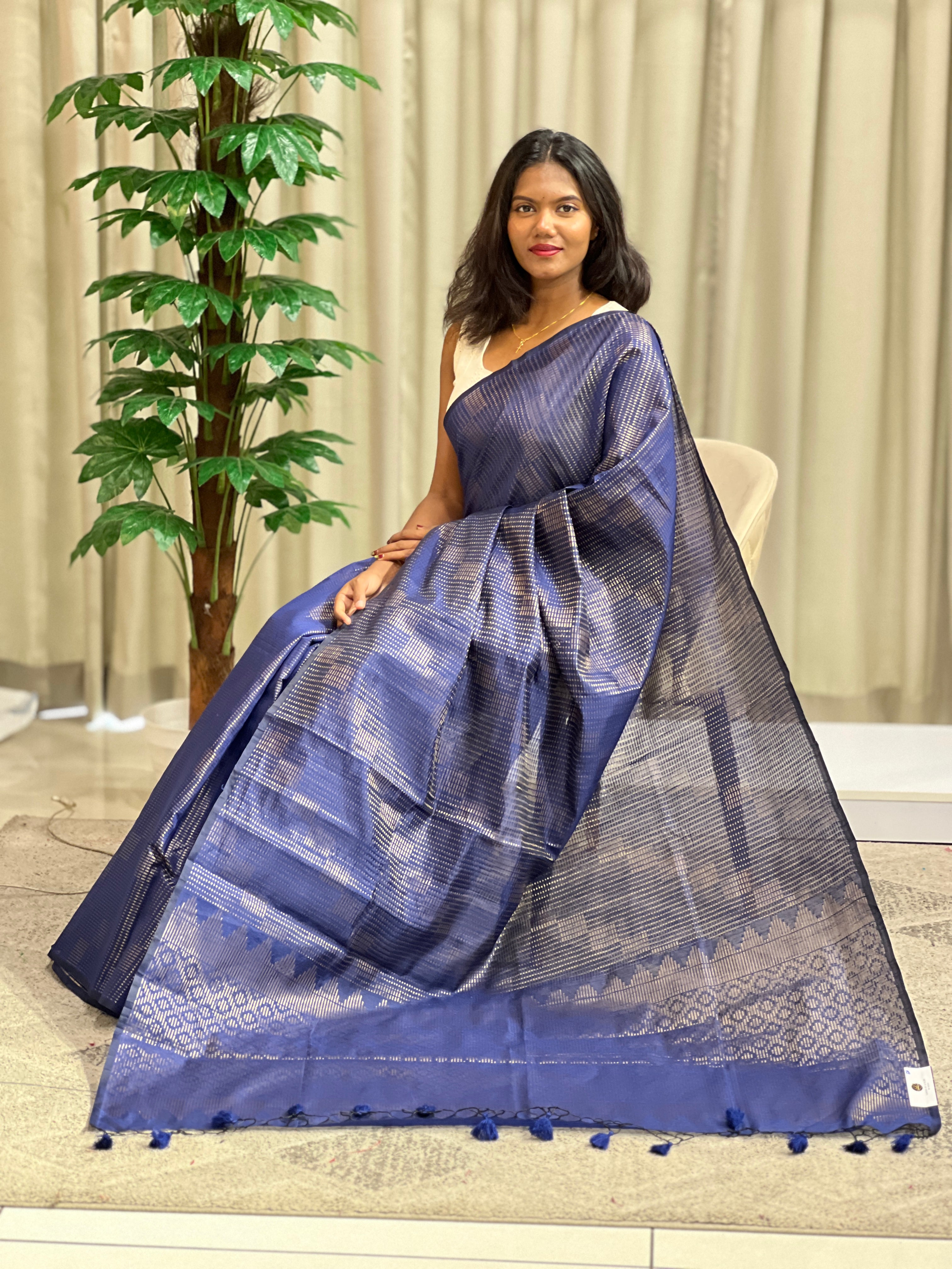 Zari Woven Cotton Silk Saree | YNG1033