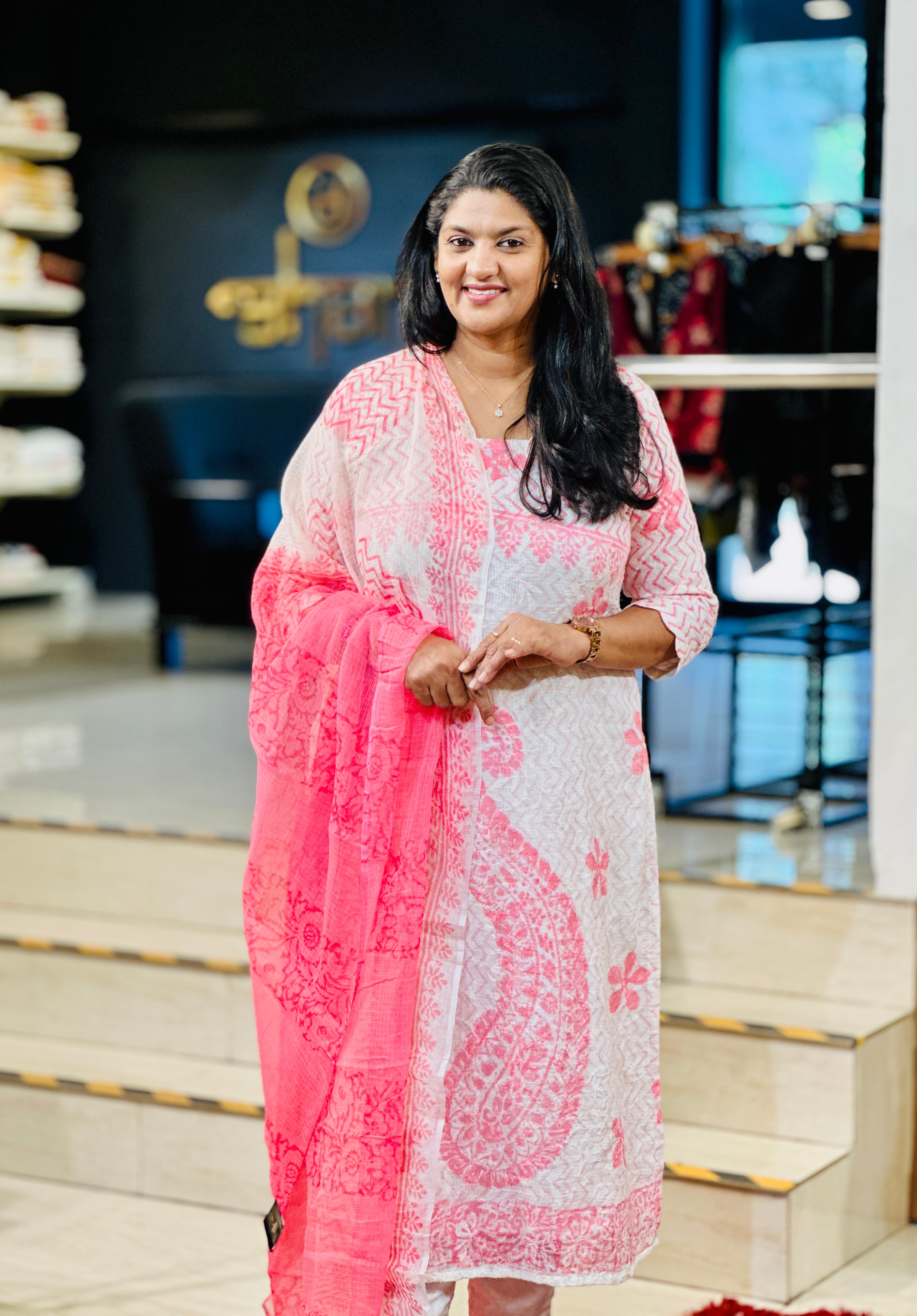 Floral and Zig Zag Printed Tepchi Kota Salwar Set | SF1204