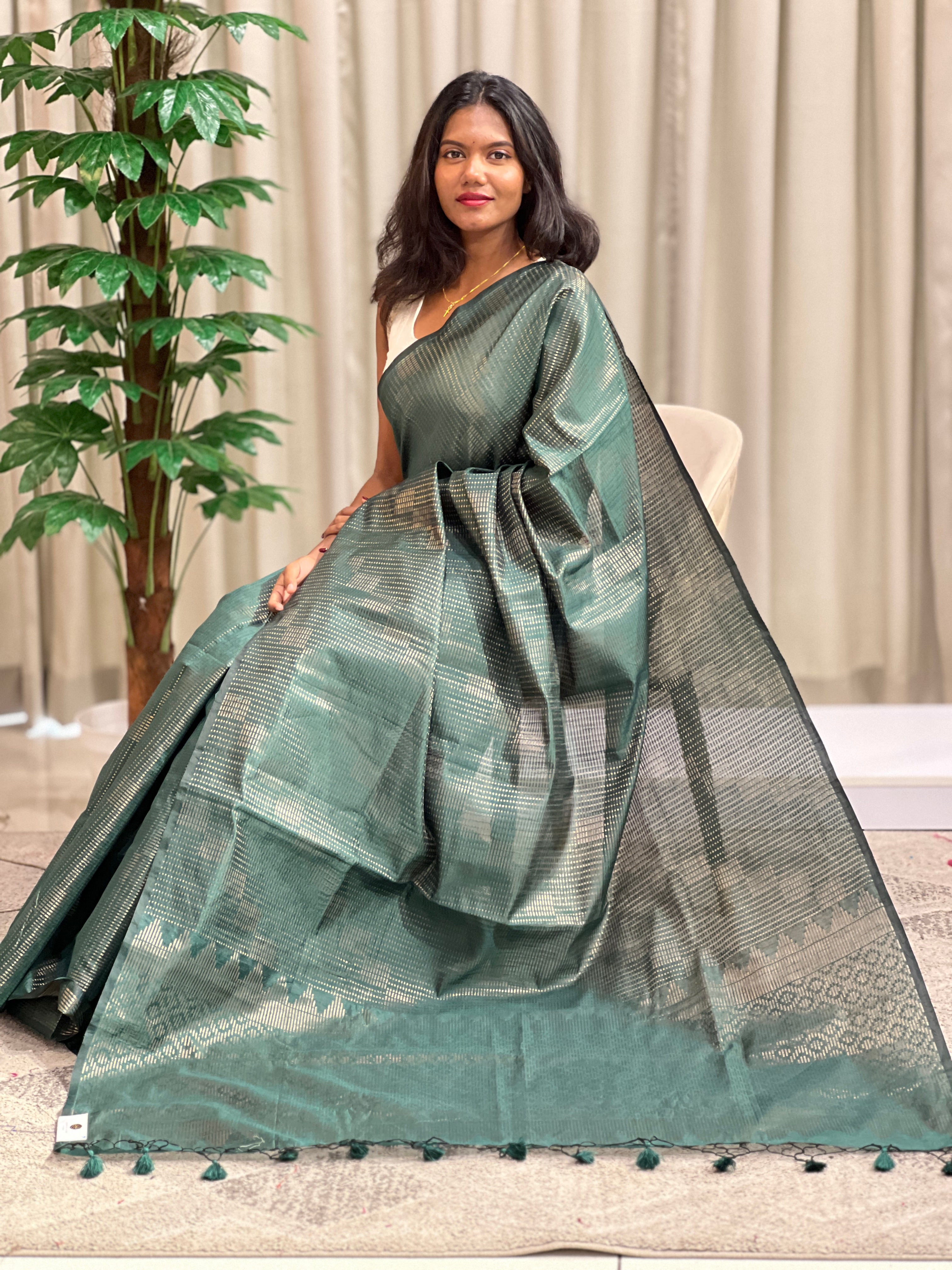 Zari Woven Cotton Silk Saree | YNG1037