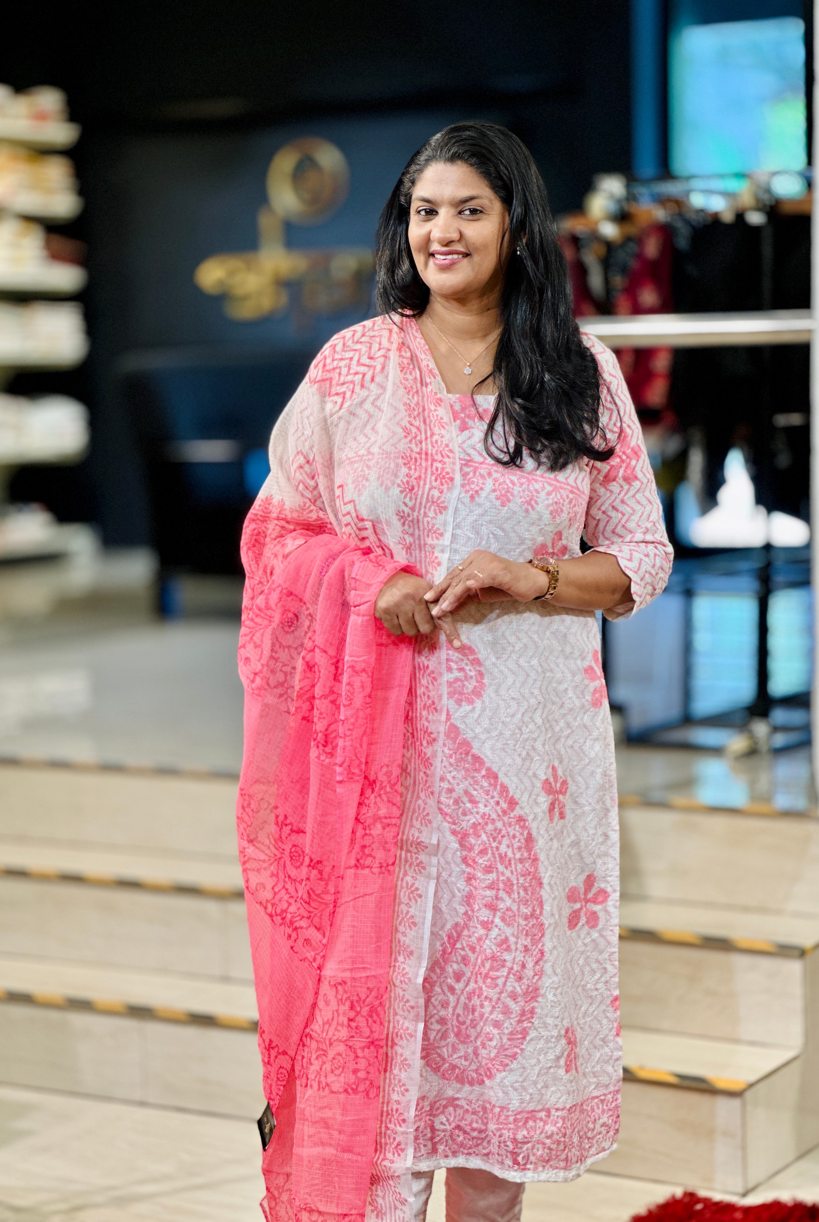 Floral and Zig Zag Printed Tepchi Kota Salwar Set | SF1204