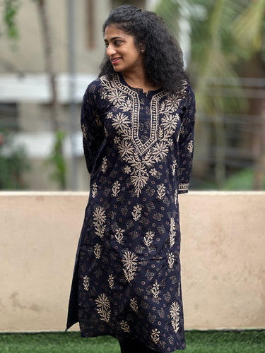 Hand Chikankari Rayon Kurta | SRC147