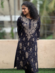 Hand Chikankari Rayon Kurta | SRC147
