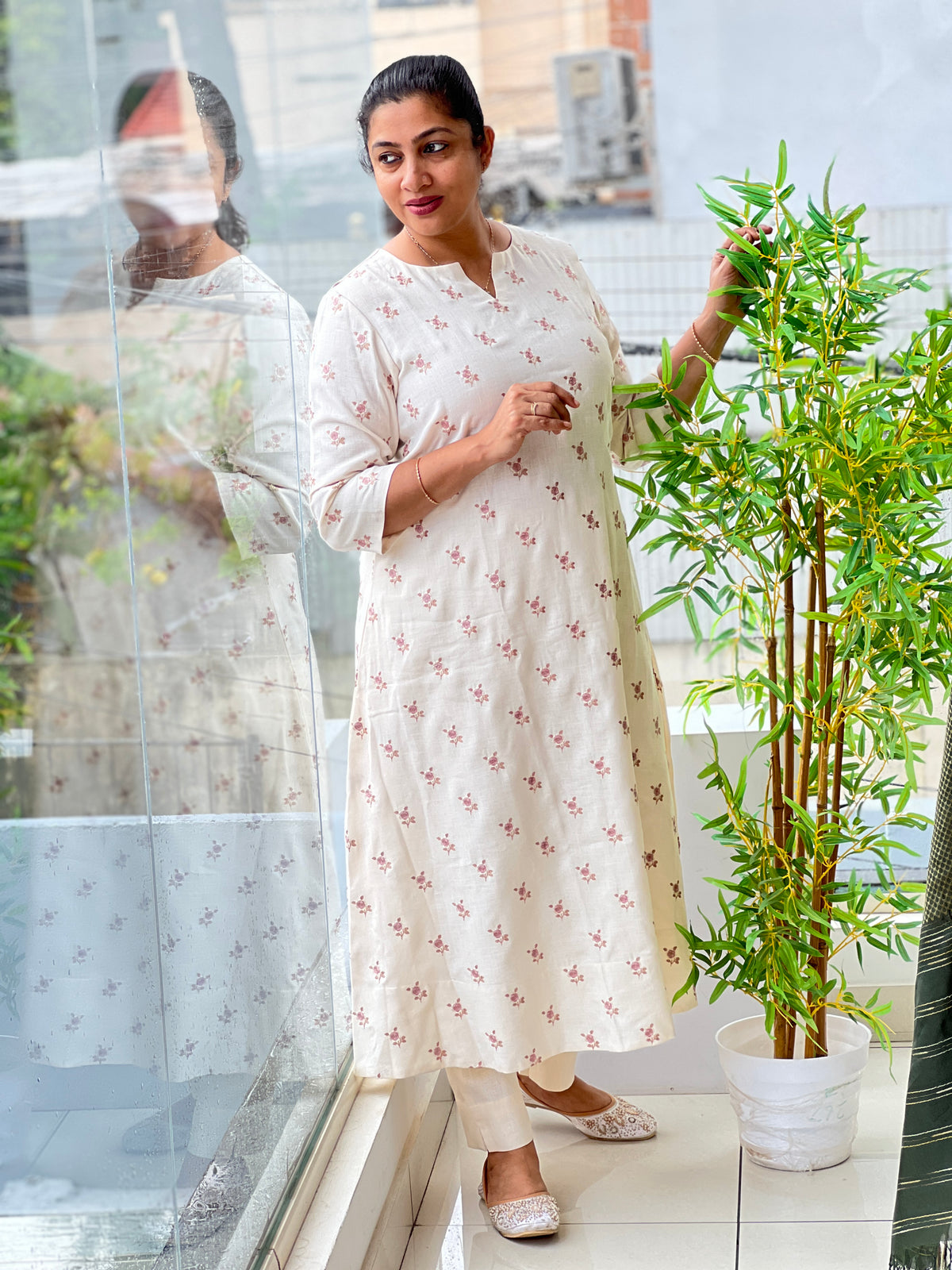 Floral Machine Embroidered Co-ord Set | DN834