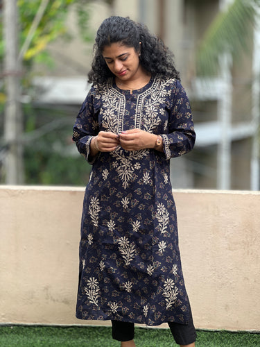 Hand Chikankari Rayon Kurta | SRC150