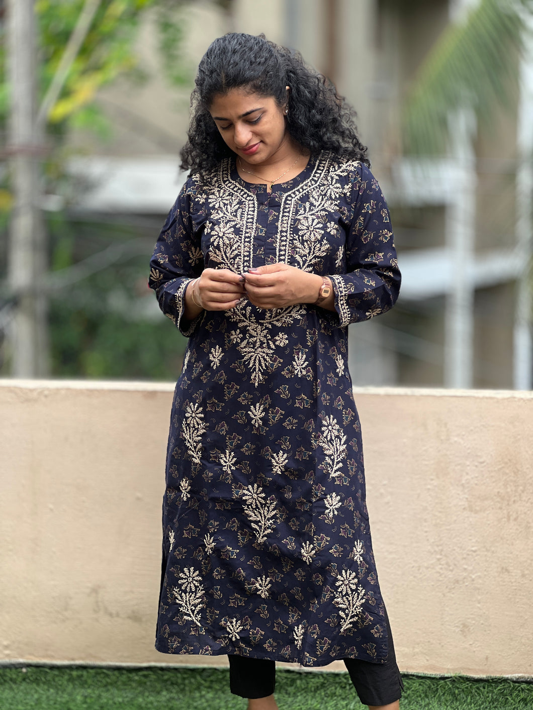 Hand Chikankari Rayon Kurta | SRC150