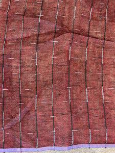 Stripe Pattern With Zari Detailed Linen Saree | DLS319