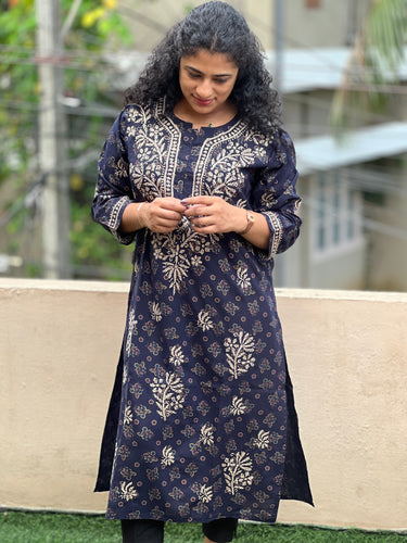 Hand Chikankari Rayon Kurta | SRC151