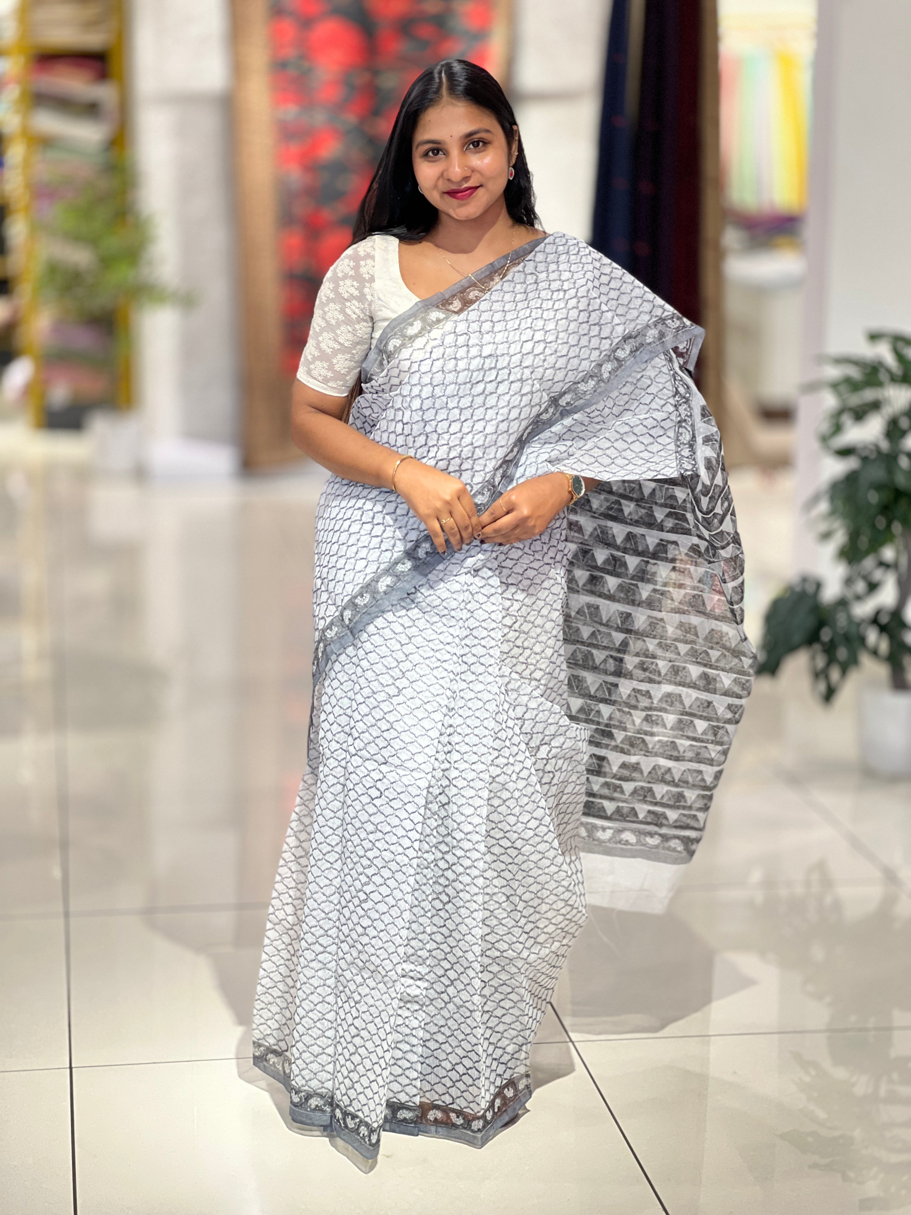 Printed Supernet Kota Saree | JSC109