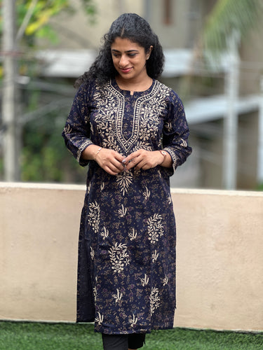 Hand Chikankari Rayon Kurta | SRC154
