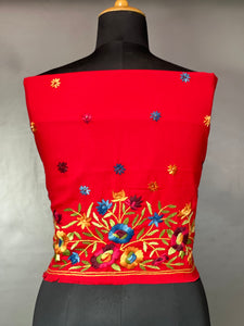 Hand Embroidery Cotton Blouse Material | OS401