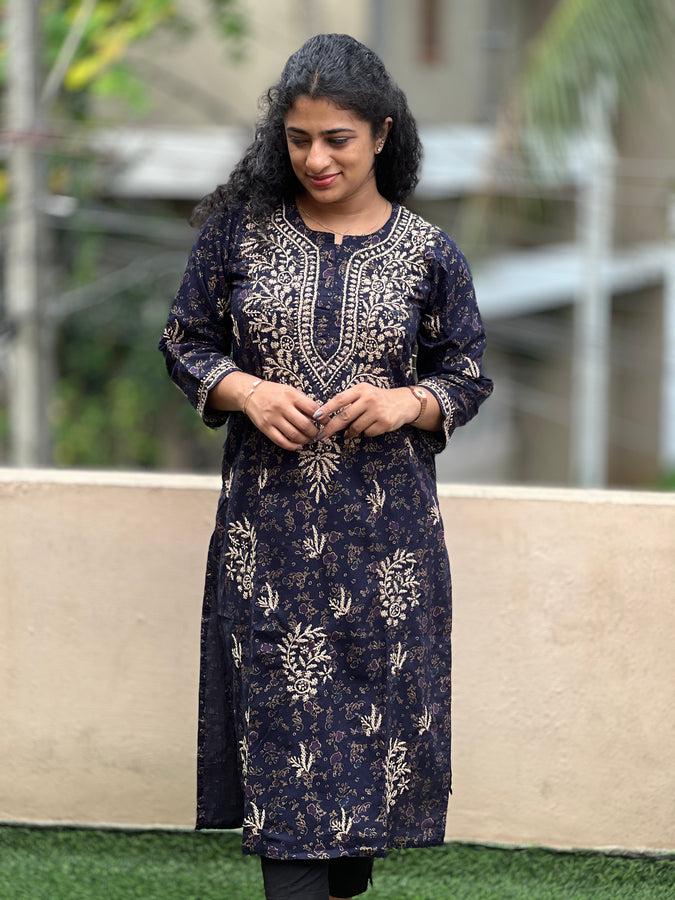 Hand Chikankari Rayon Kurta | SRC154