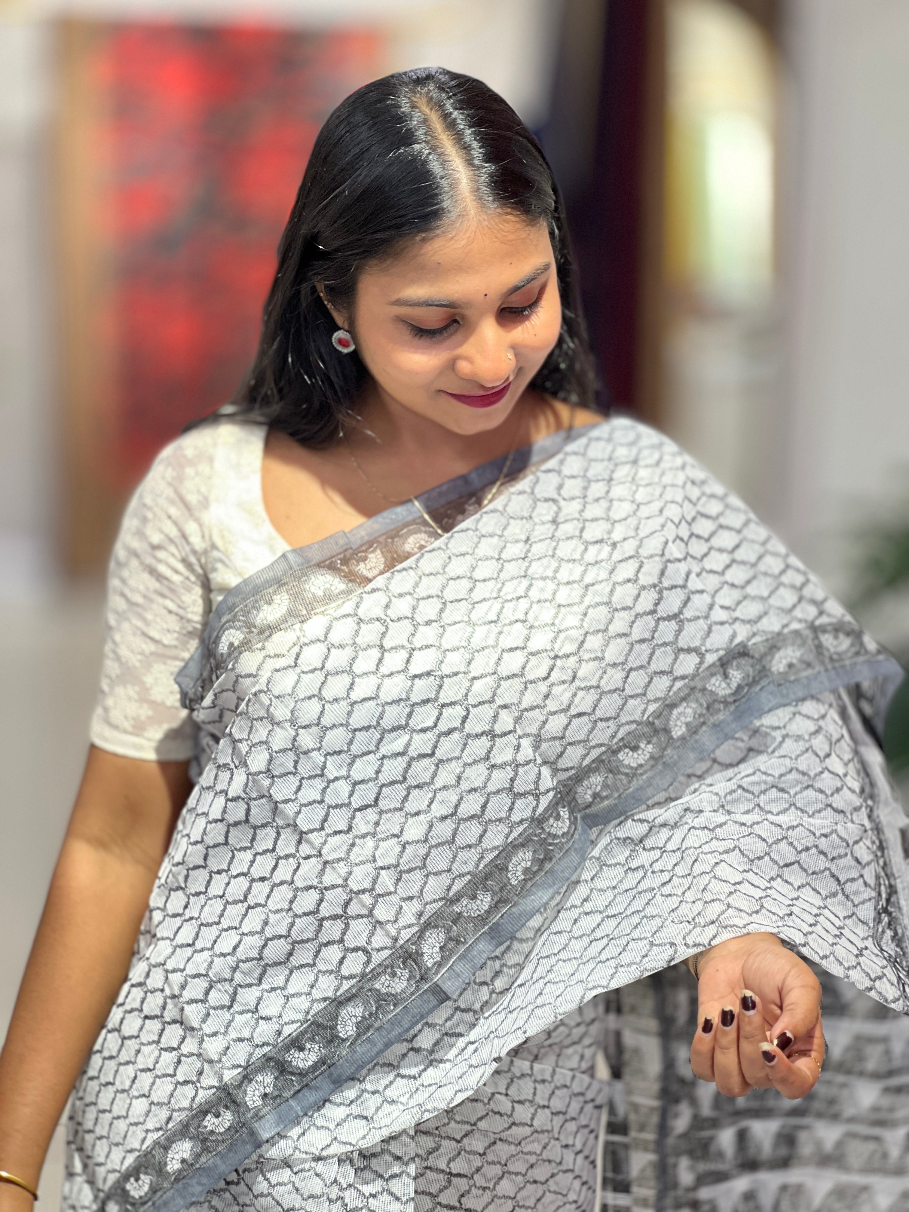 Printed Supernet Kota Saree | JSC109