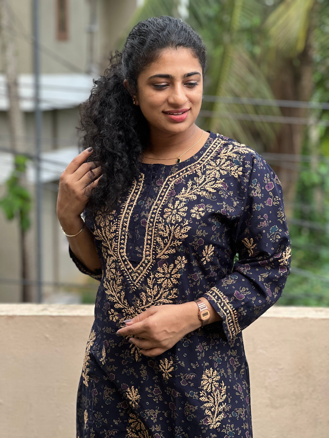 Hand Chikankari Rayon Kurta | SRC145