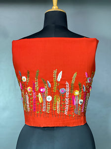 Hand Embroidery Cotton Blouse Material | OS411