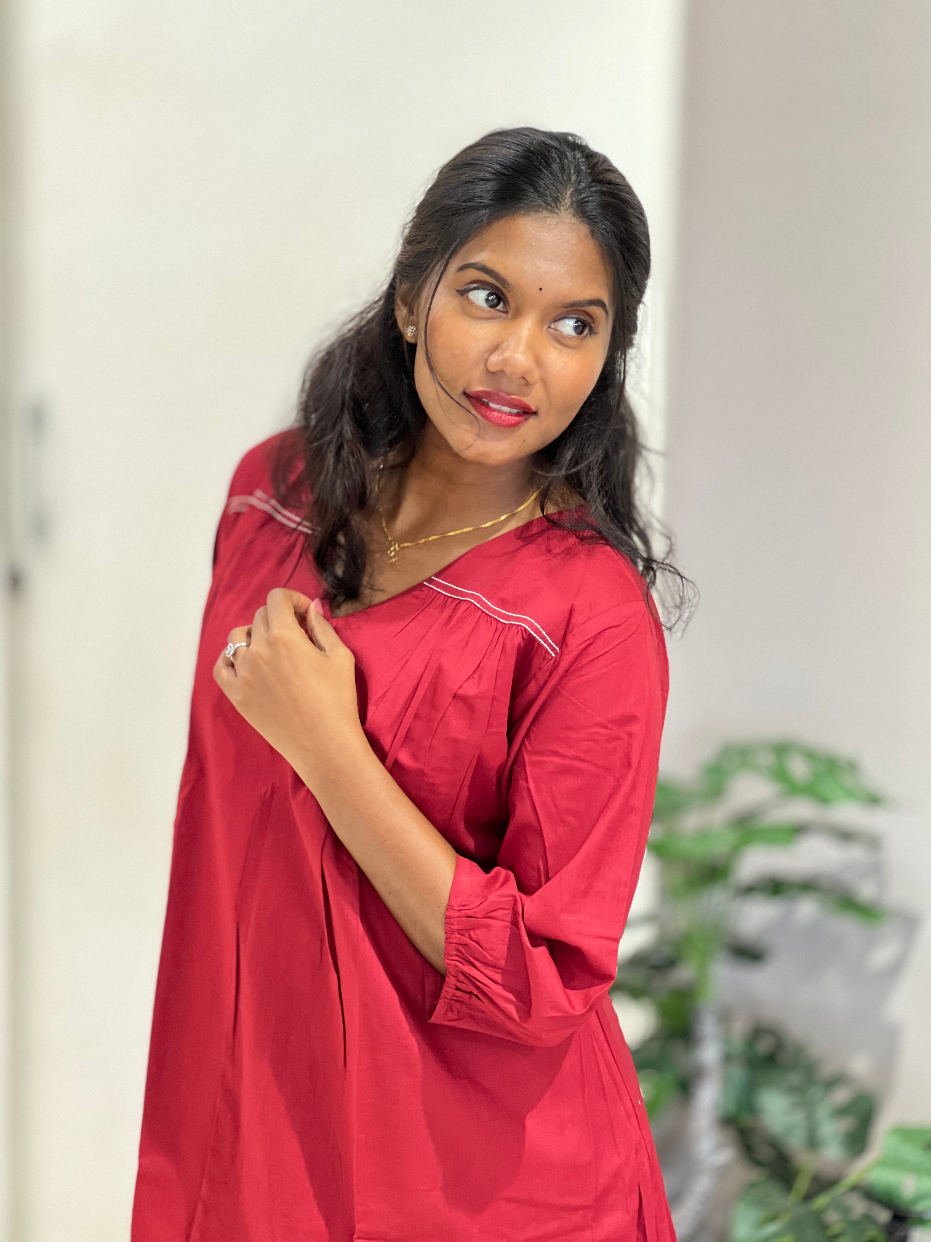 Aline Patterned Cotton Kurta | MSN168