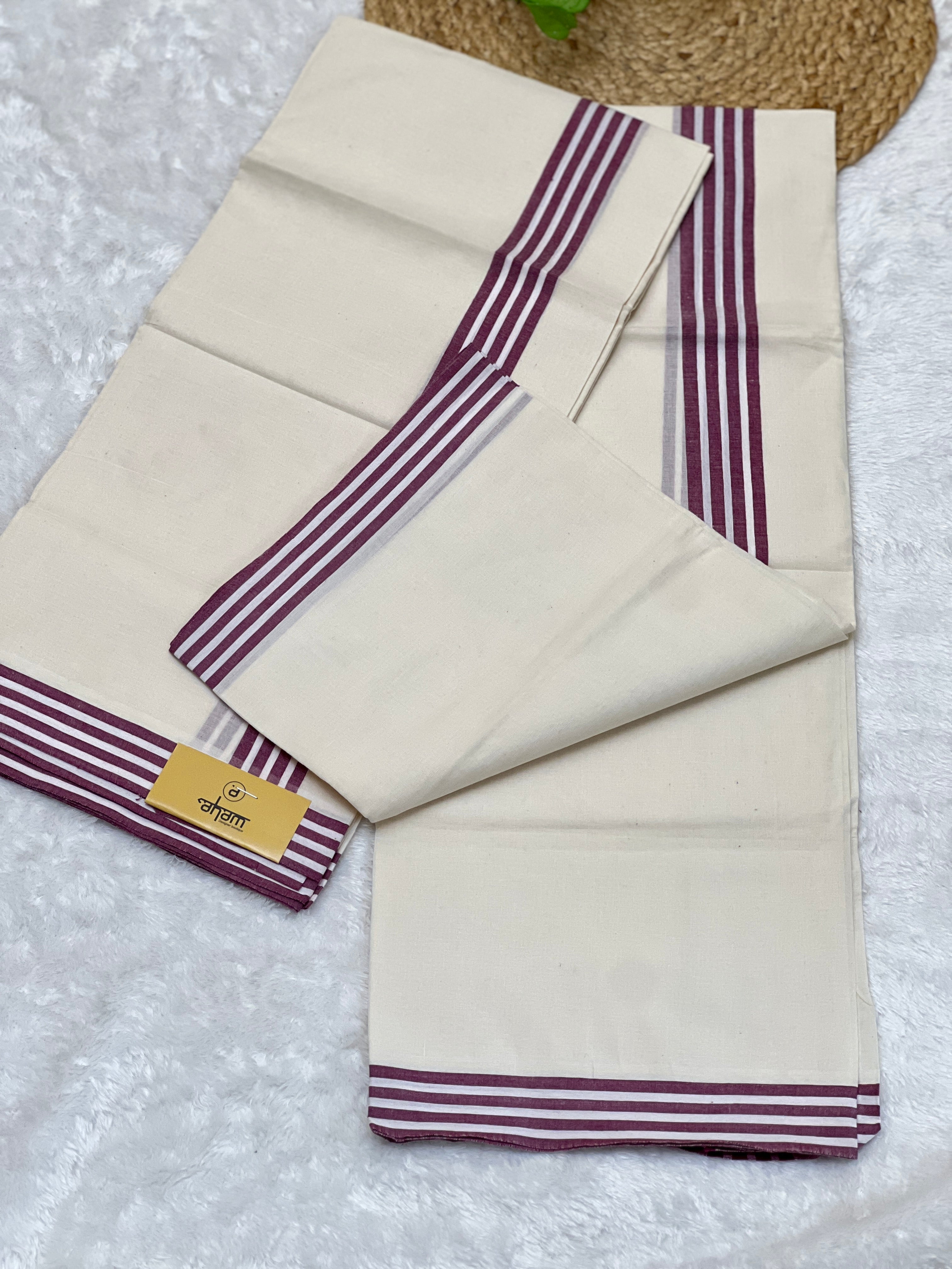 Kara Border Detailed Kerala Cotton Set Mundu | GAT368