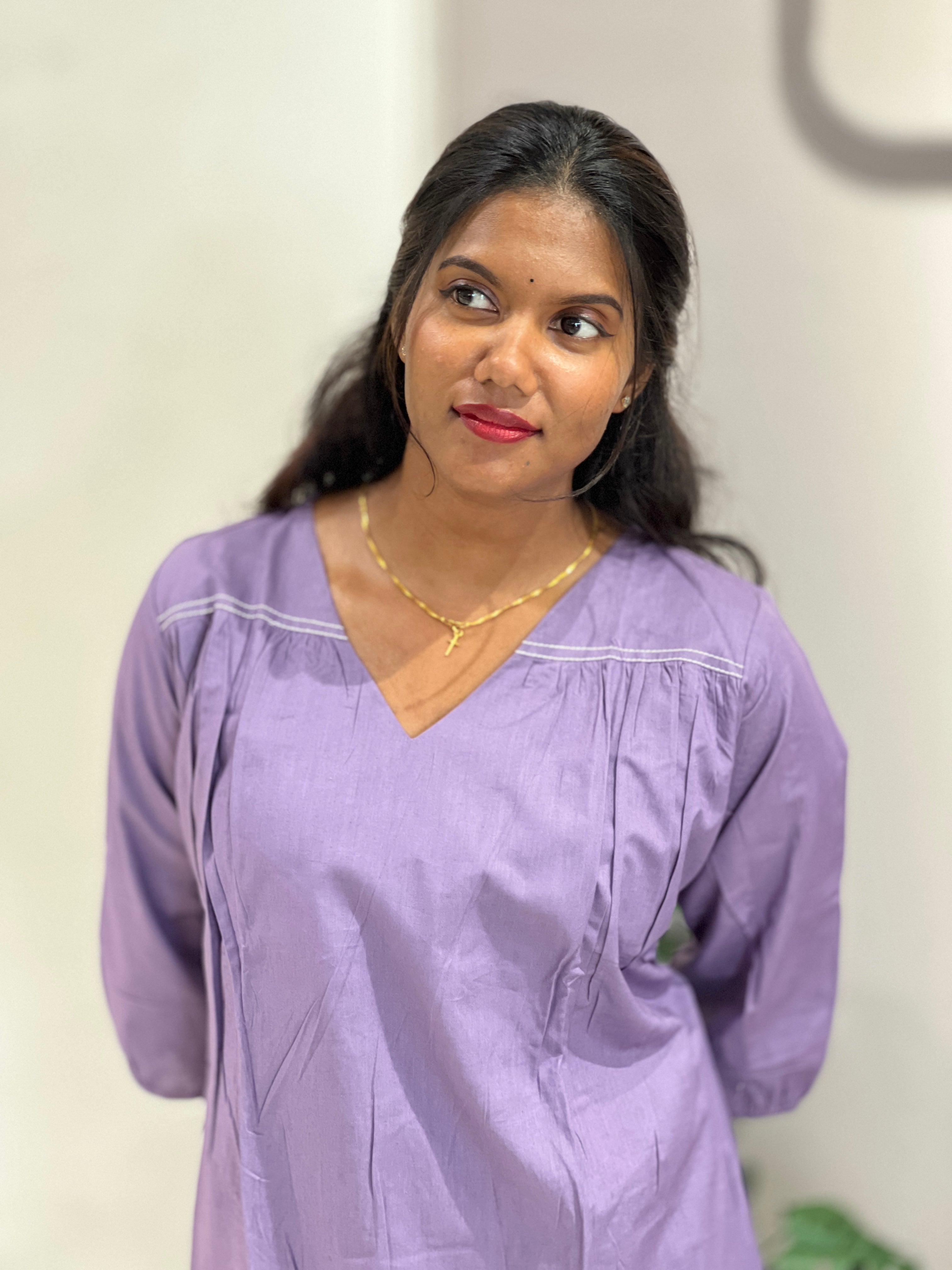 Aline Patterned Cotton Kurta | MSN166