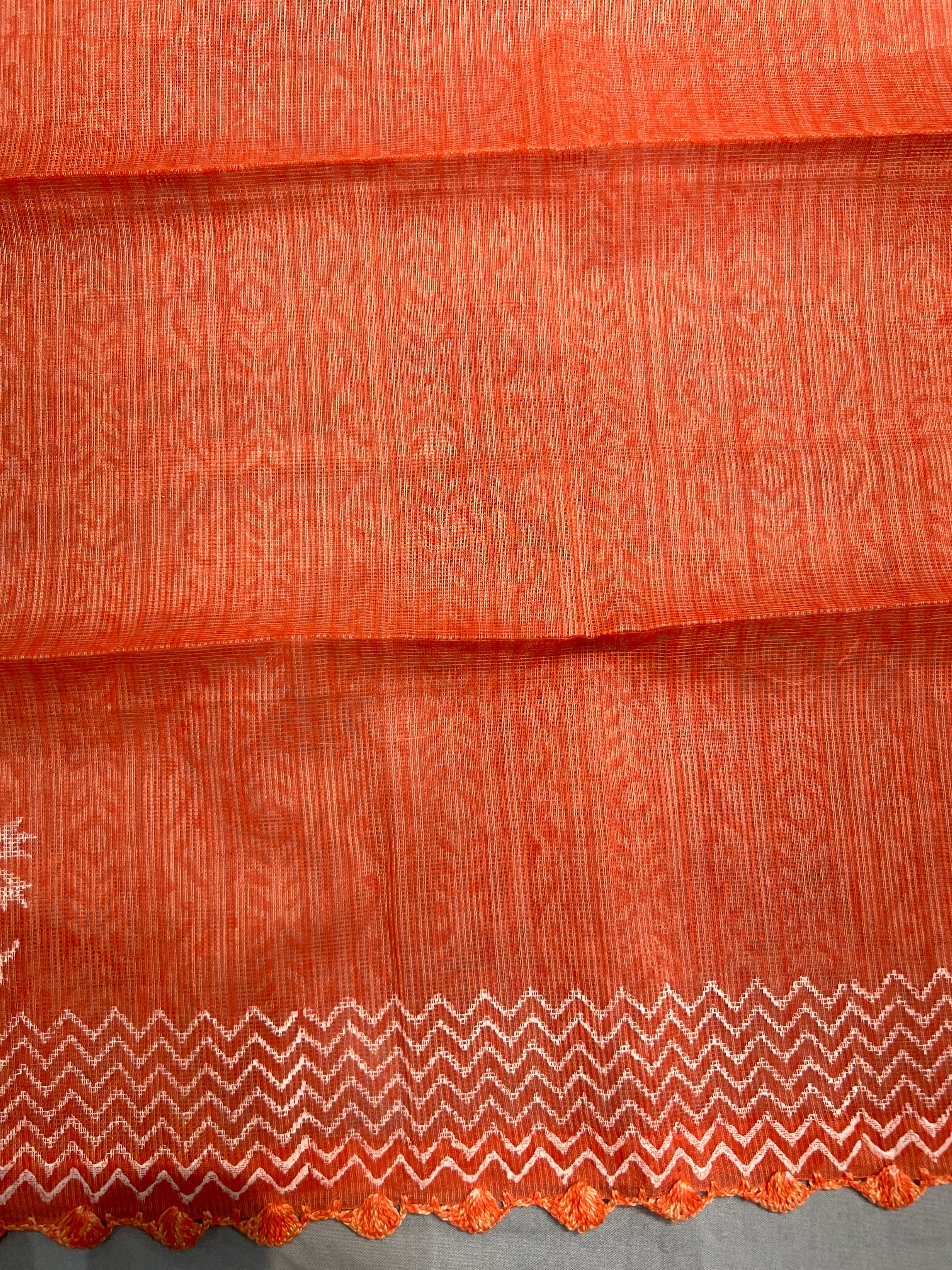 Block Print Detailed Super Net Kota Saree | JSC204