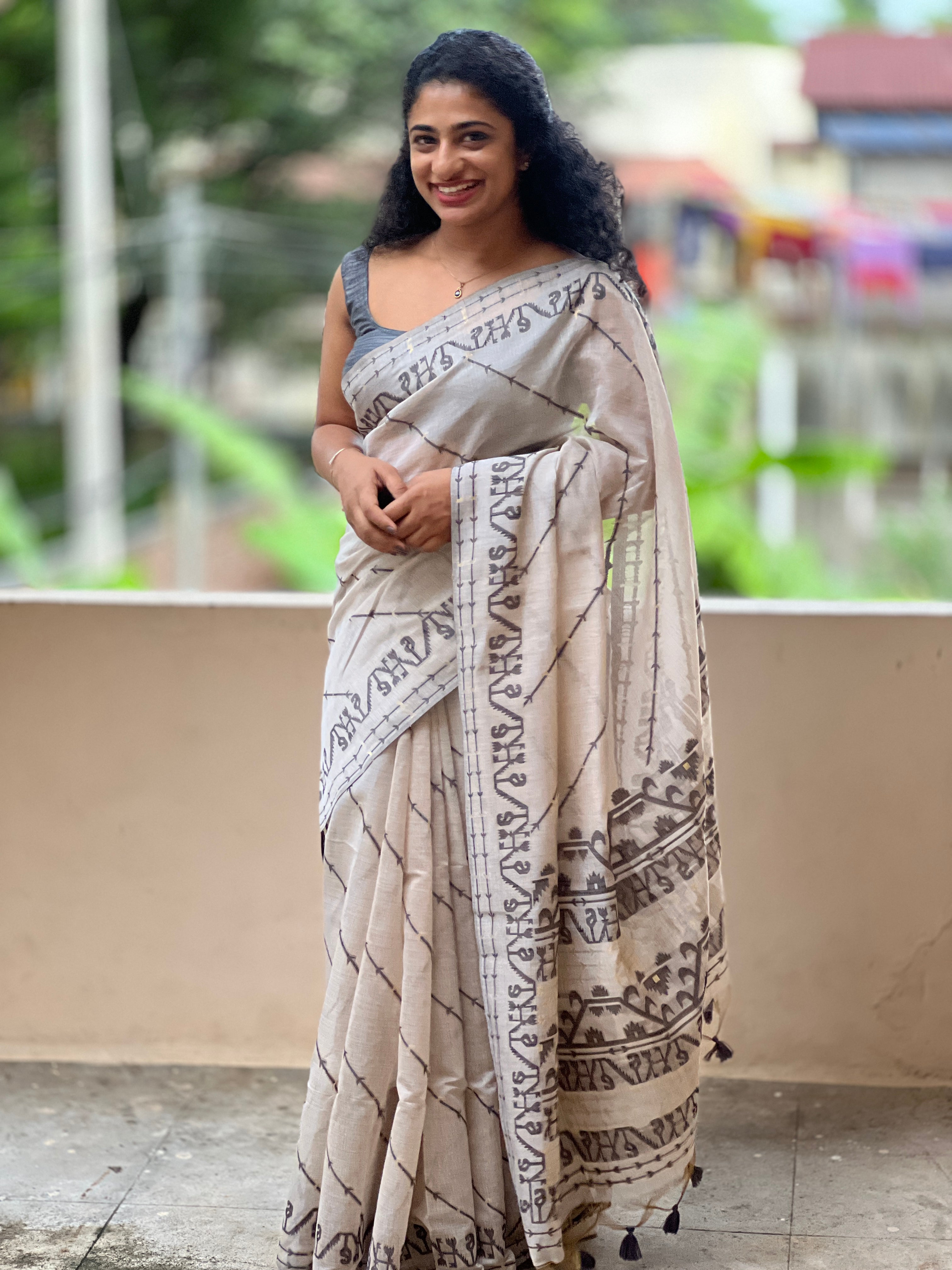 Jamdani Weaving Chanderi Saree | BLD297