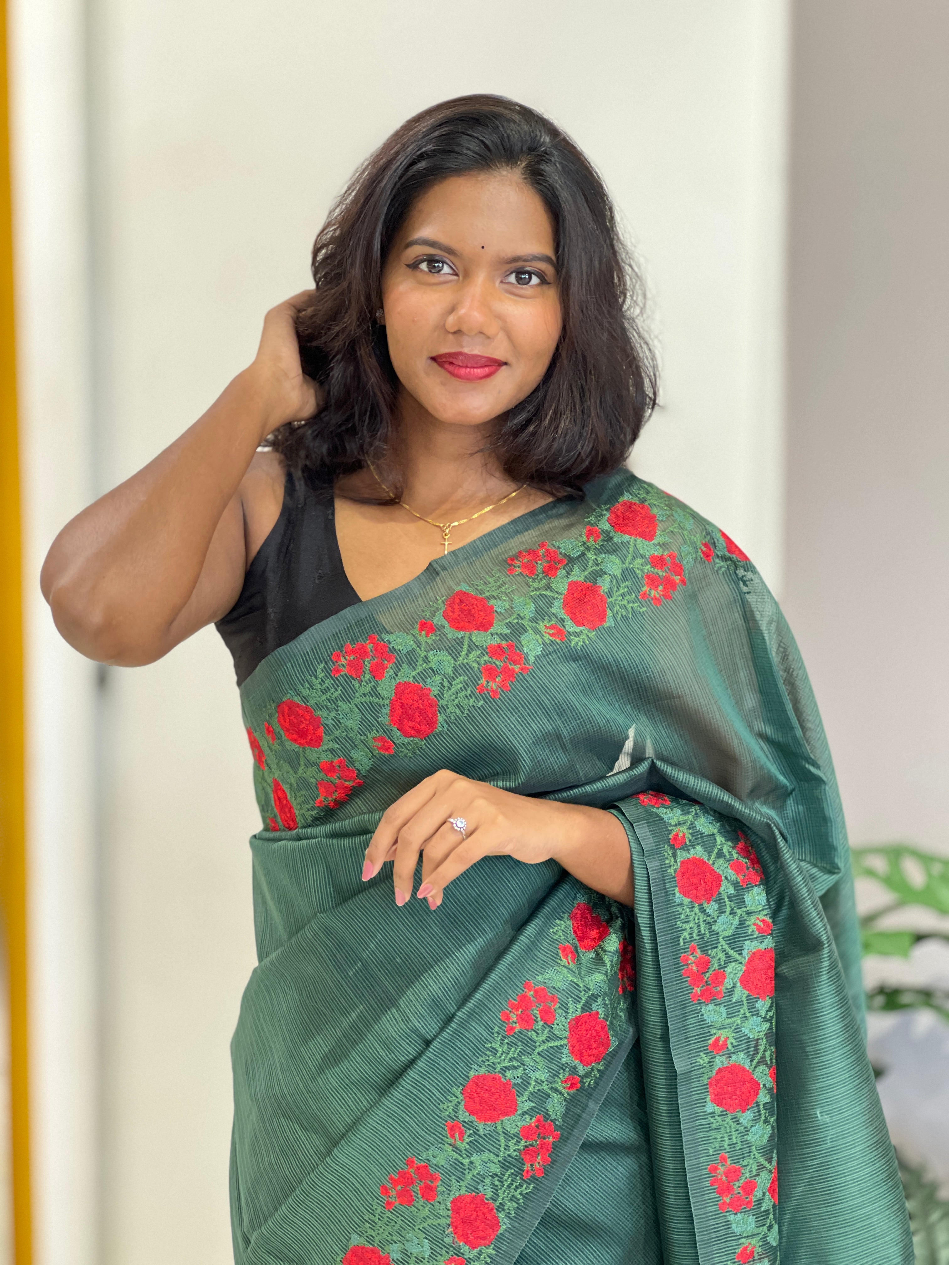 Cross Stitch Pattern Embroidery Kota Saree | JSC631