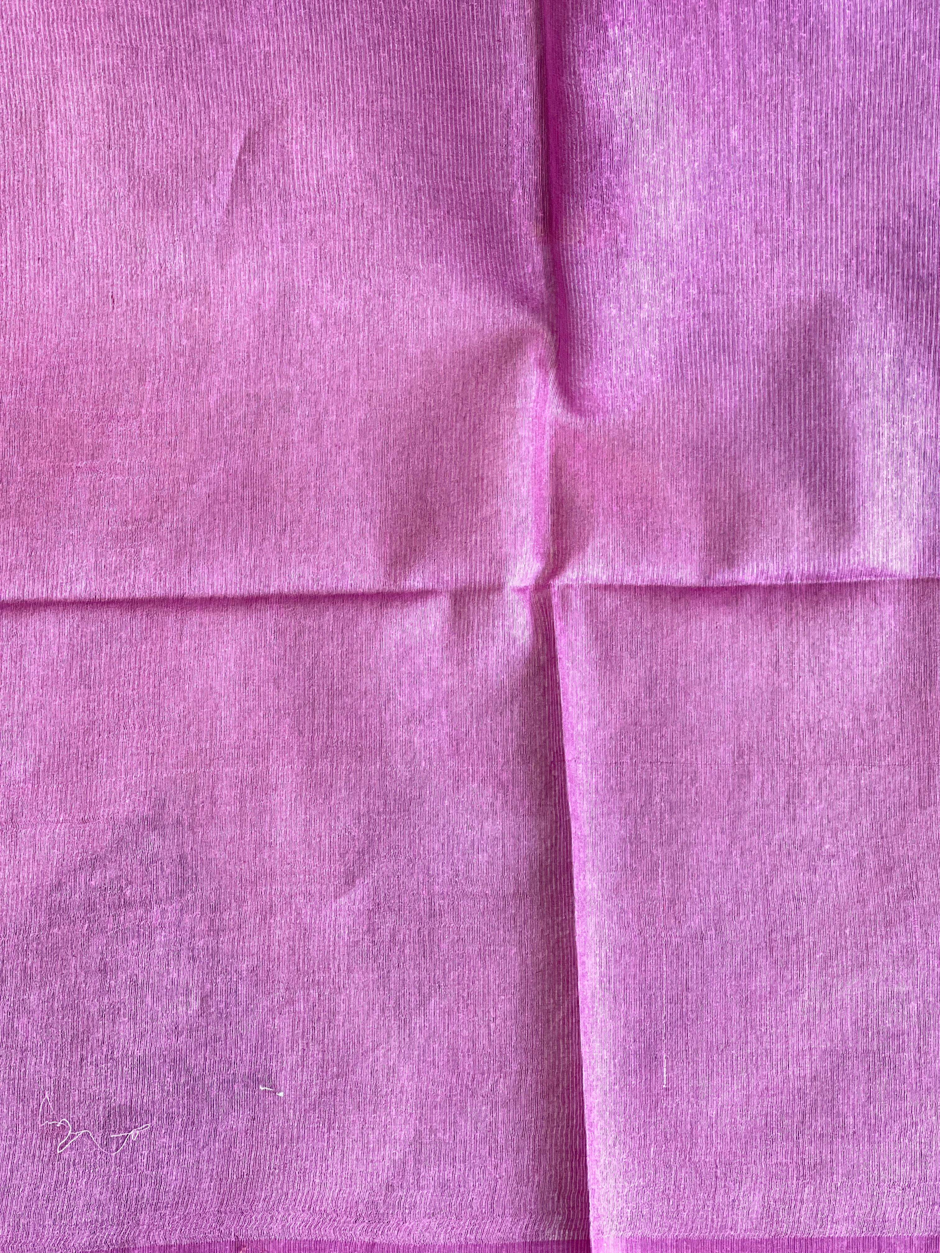 Thread Weaving Zigzag Patterned Noil Tussar Saree | PNS212