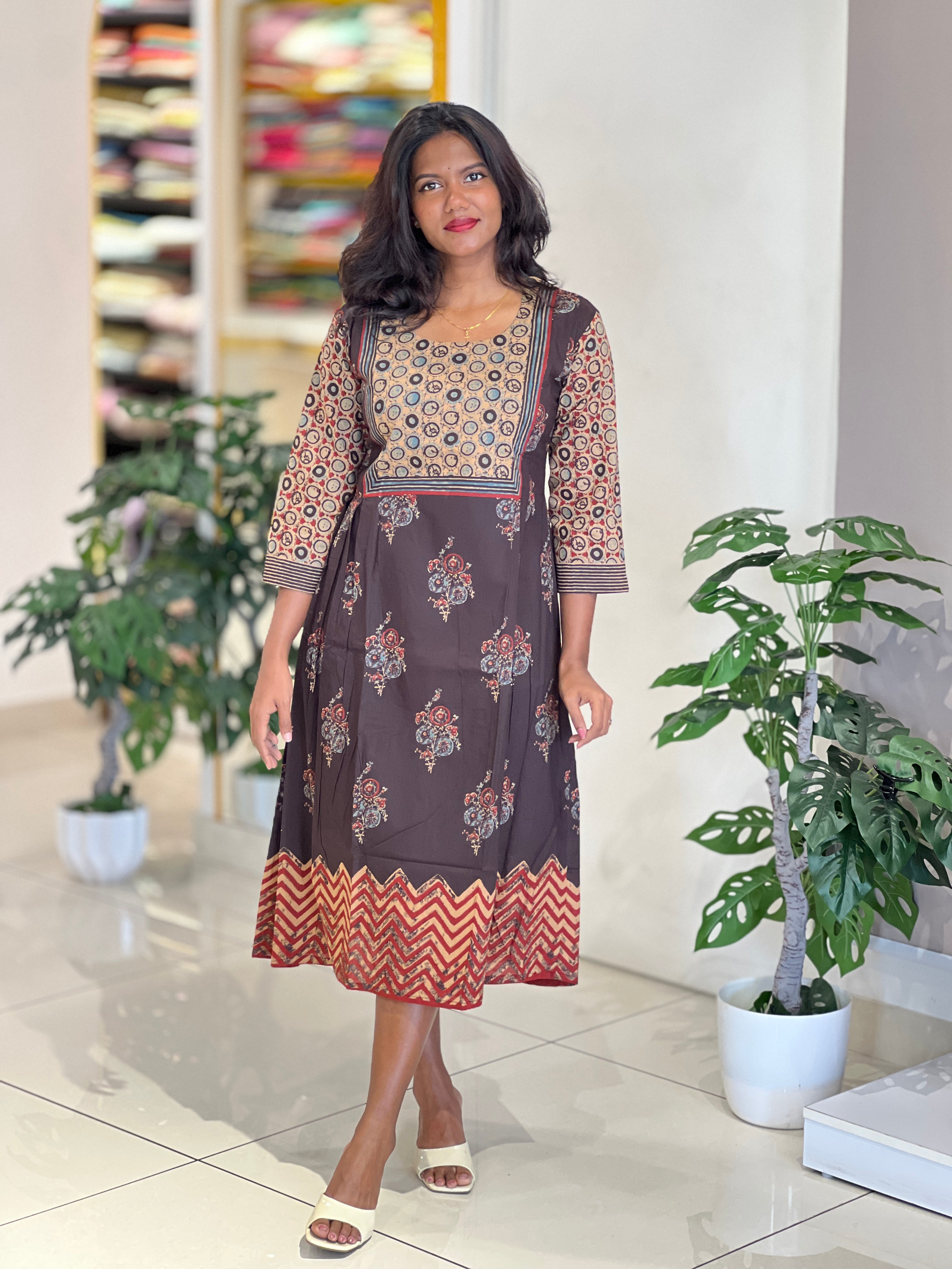 Block Printed Aline Cotton Kurta | SLS103