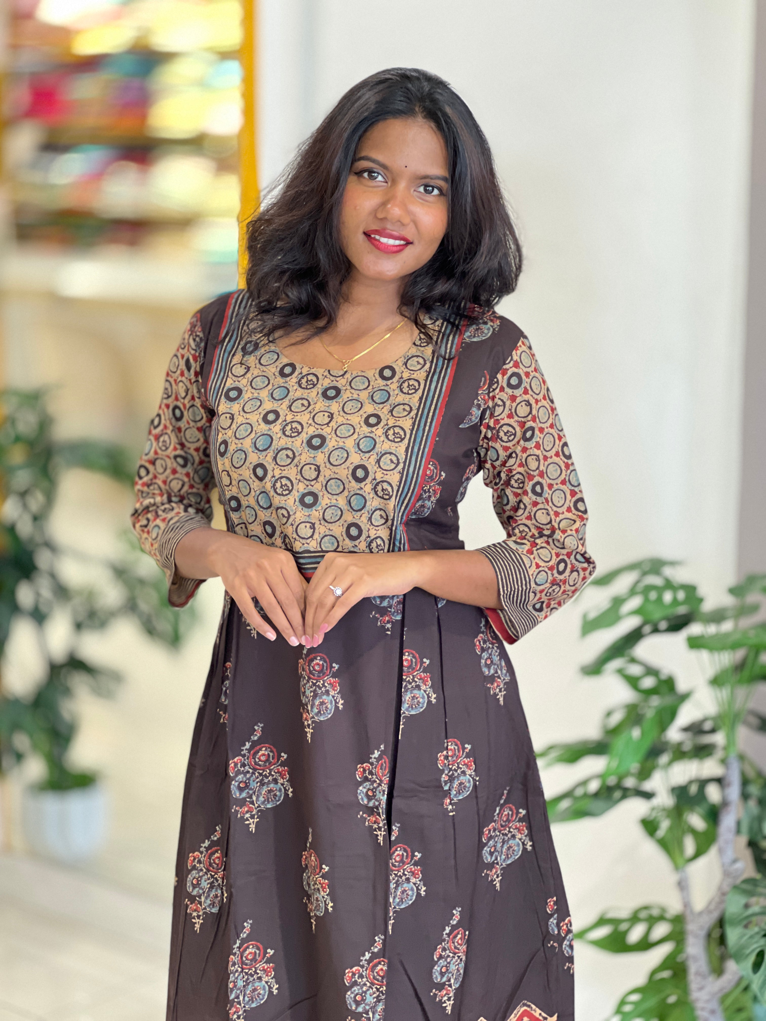 Block Printed Aline Cotton Kurta | SLS103