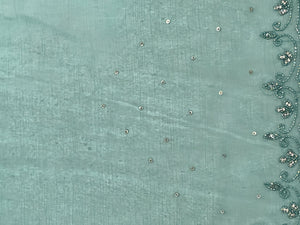 Hand Work Crushed Organza Saree | SBP859