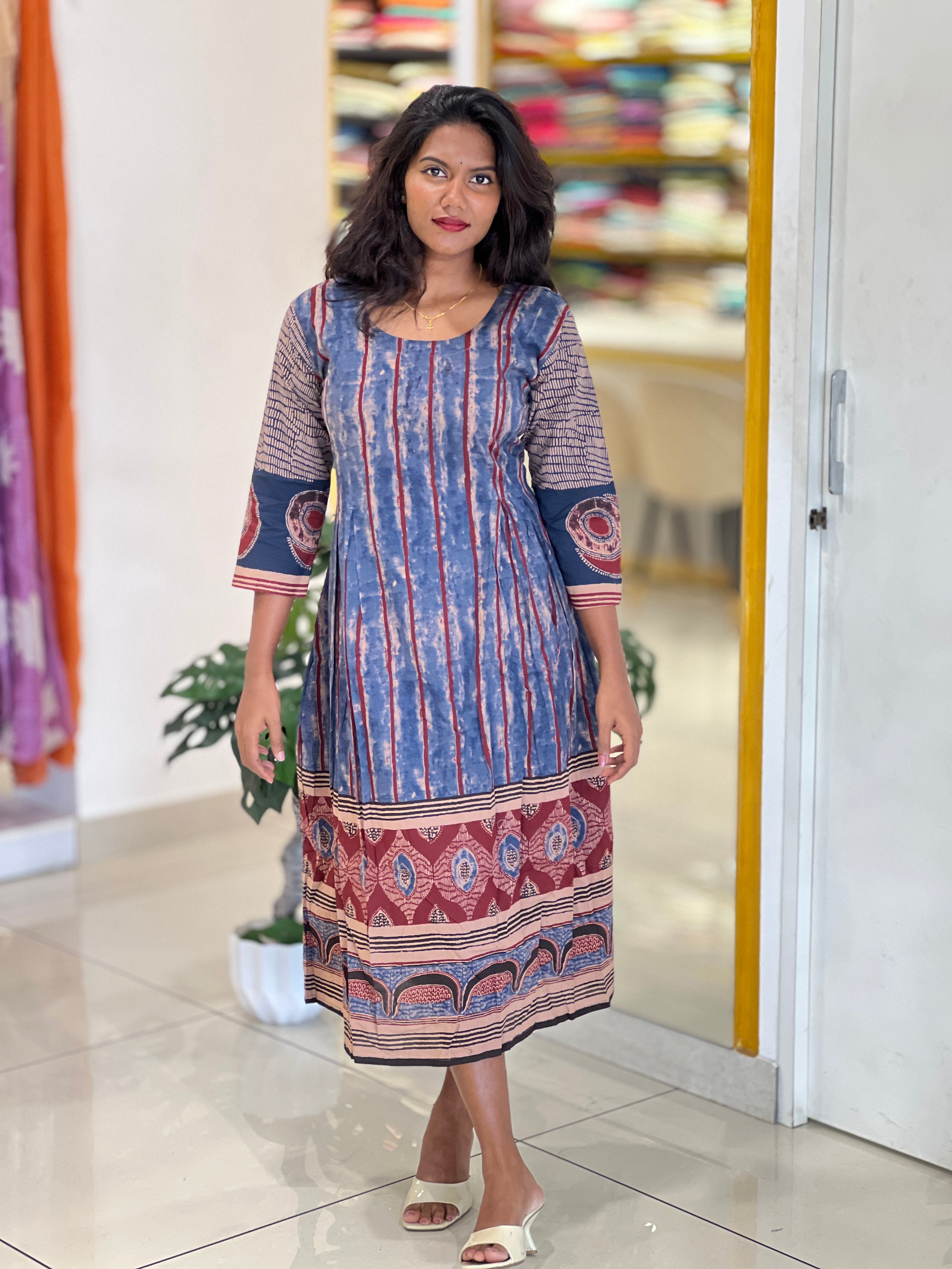 Block Printed Aline Cotton Kurta | SLS101