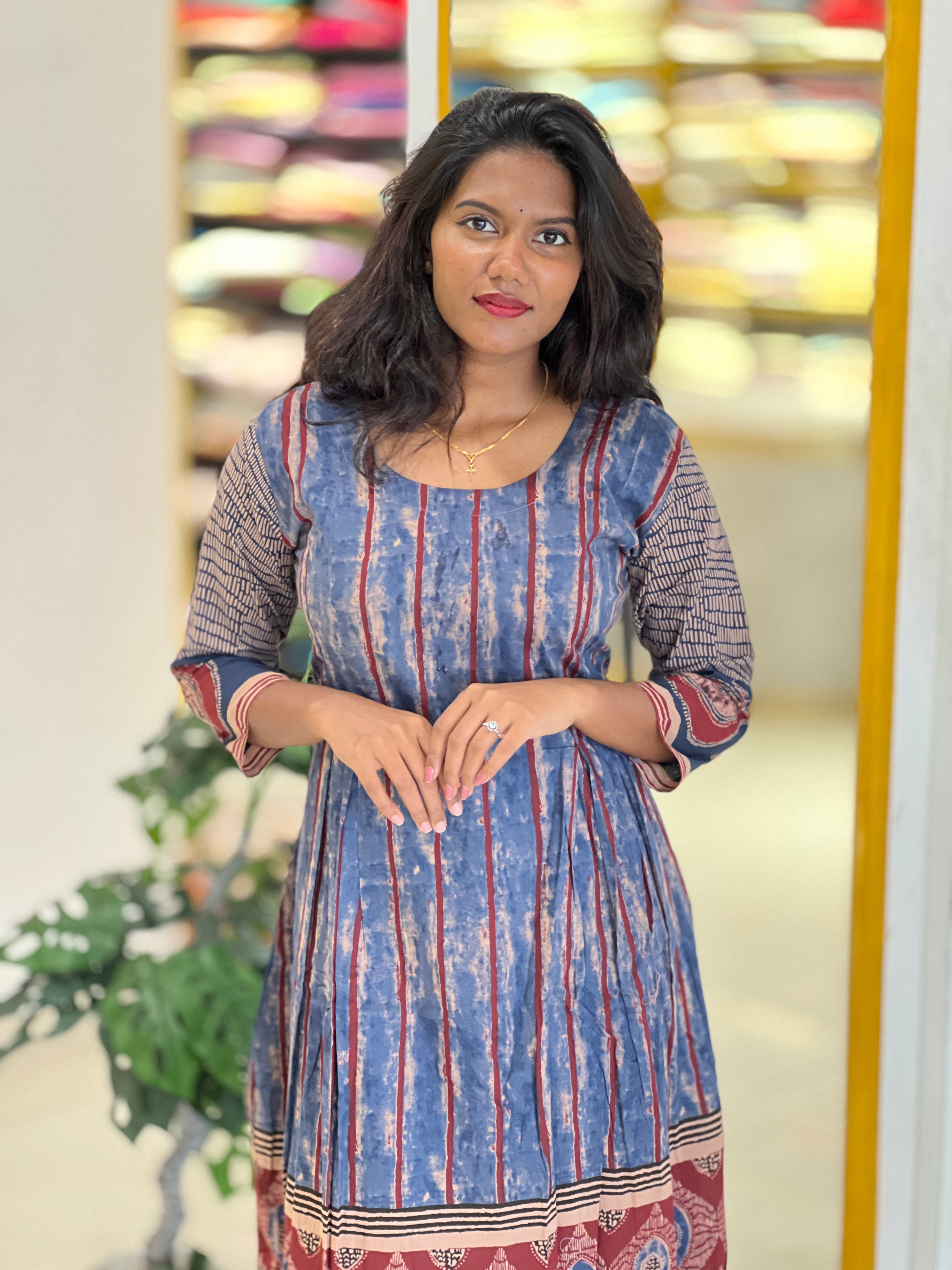 Block Printed Aline Cotton Kurta | SLS101
