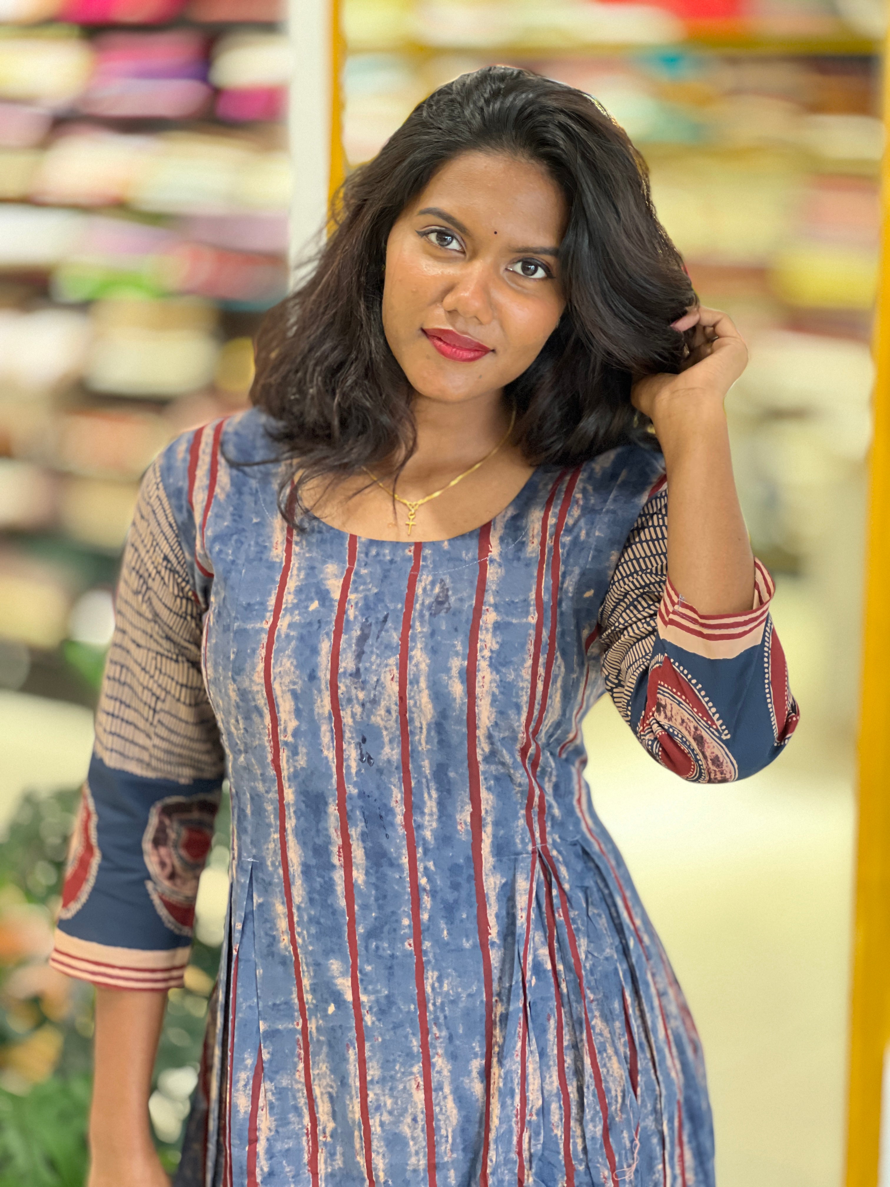 Block Printed Aline Cotton Kurta | SLS101