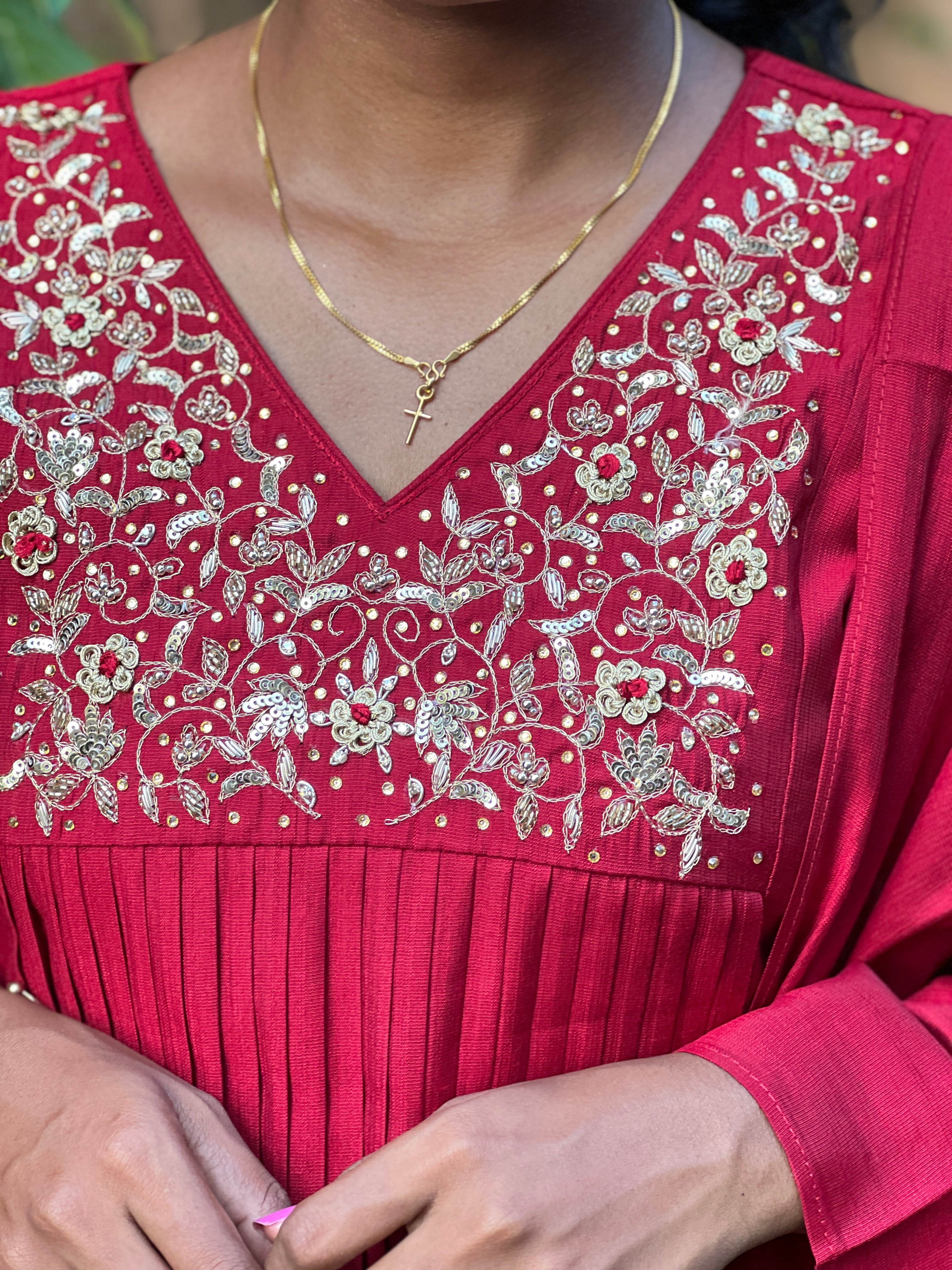 Hand Work Detailed Semi Silk Kurta Set | SLM127