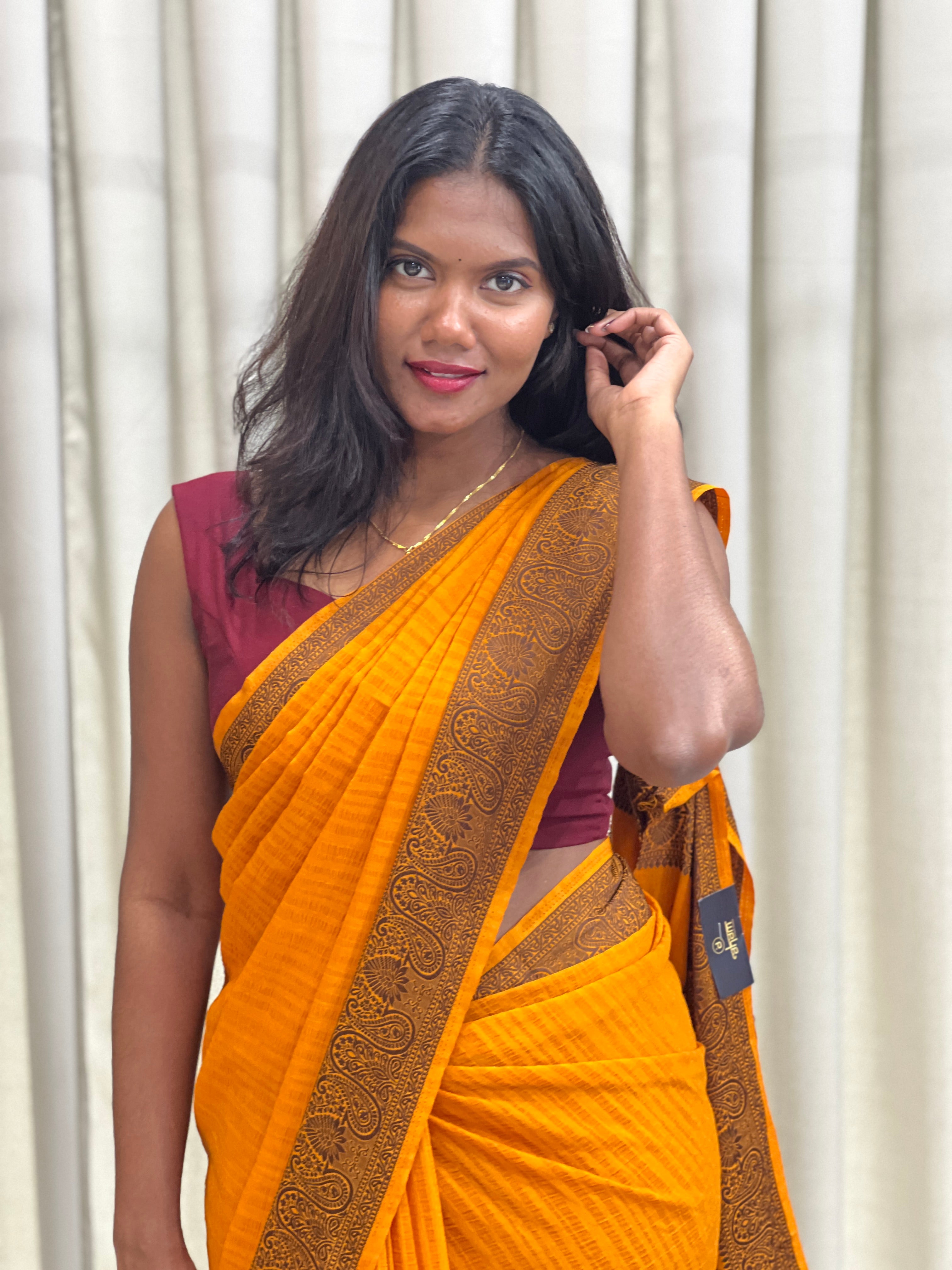 Antique Color Thread Woven Tussar Georgette Banarasi Saree | YNG1264
