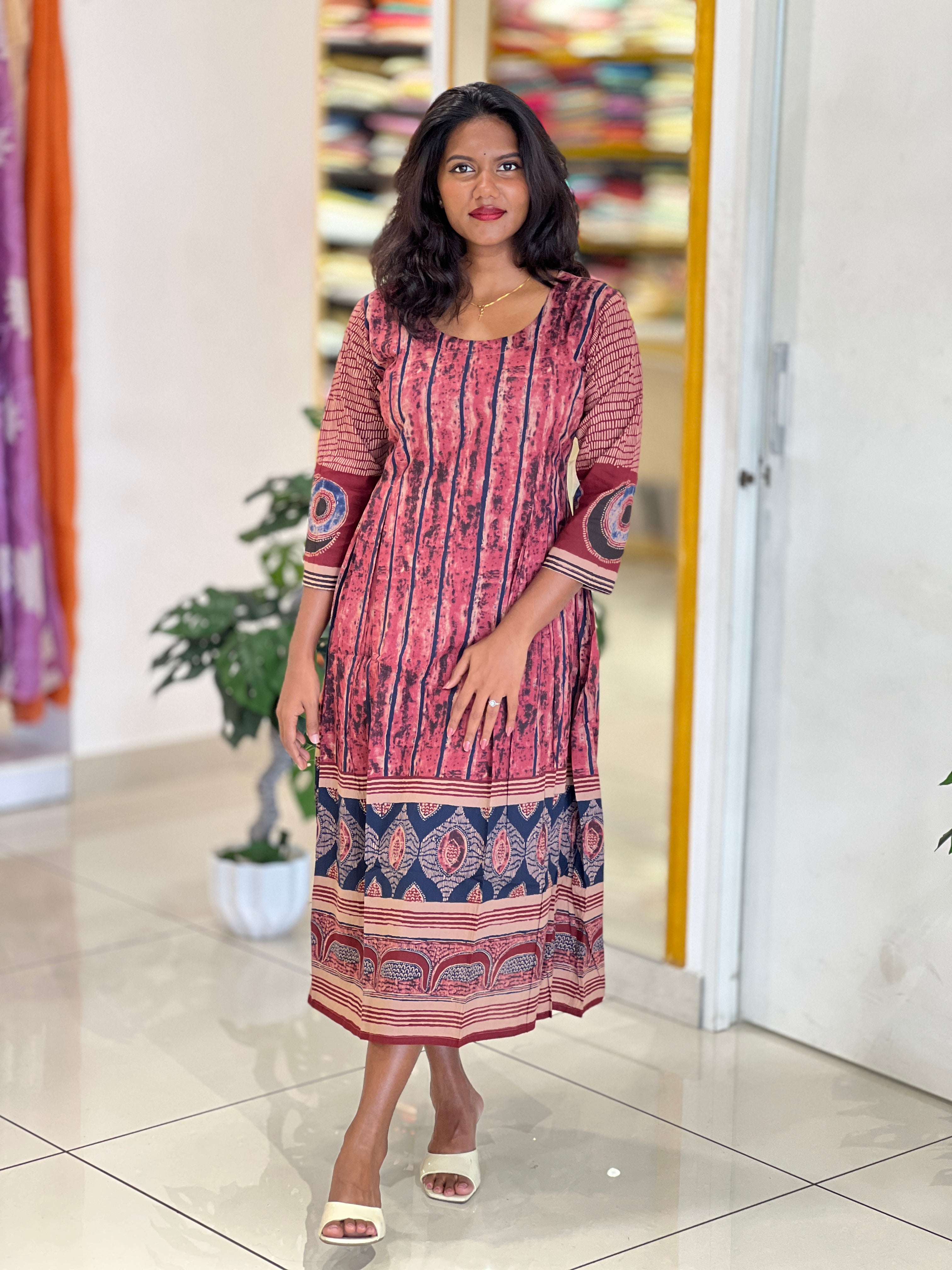 Block Printed Aline Cotton Kurta | SLS102