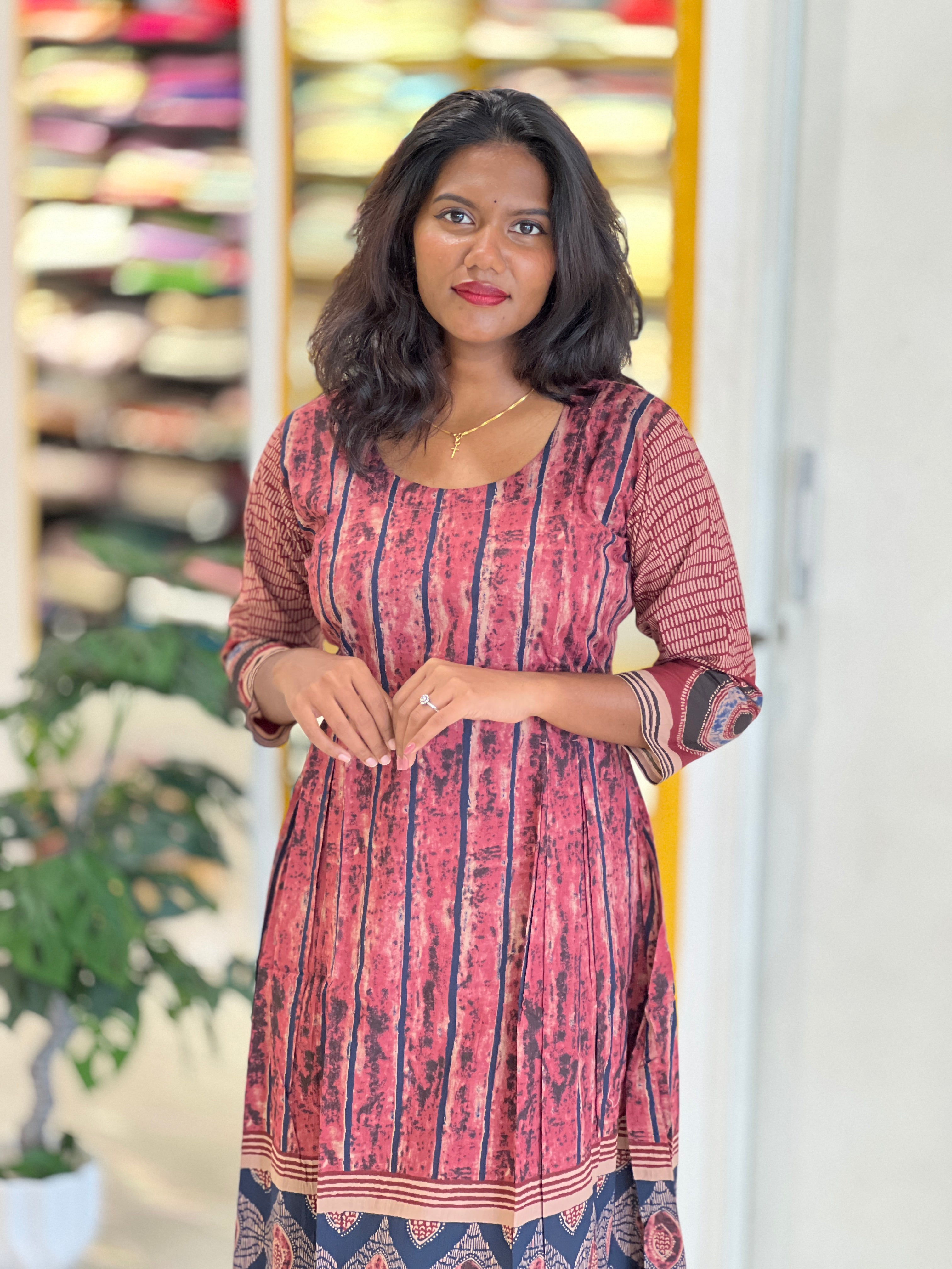 Block Printed Aline Cotton Kurta | SLS102