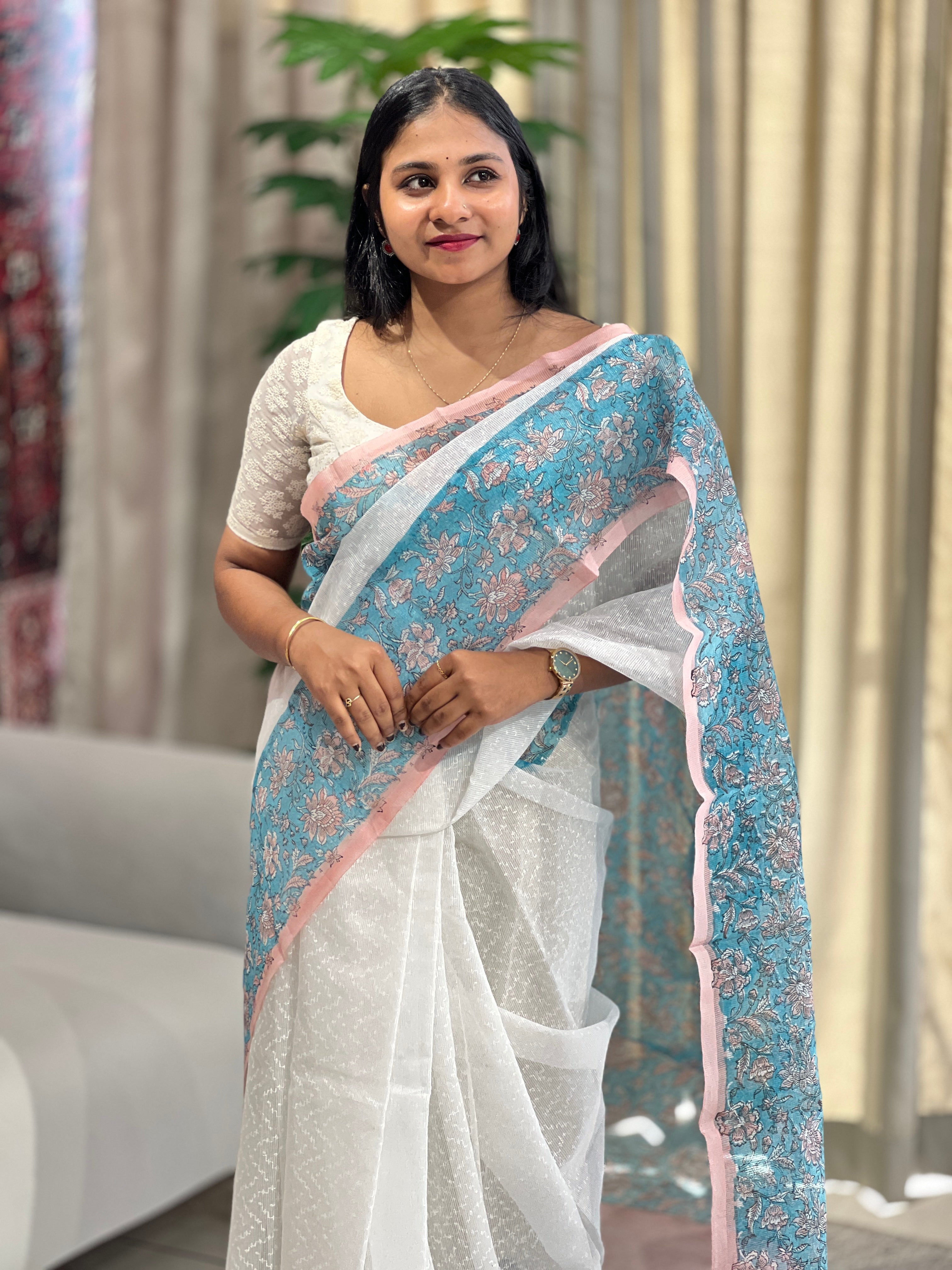Printed Supernet Kota Saree | JSC113