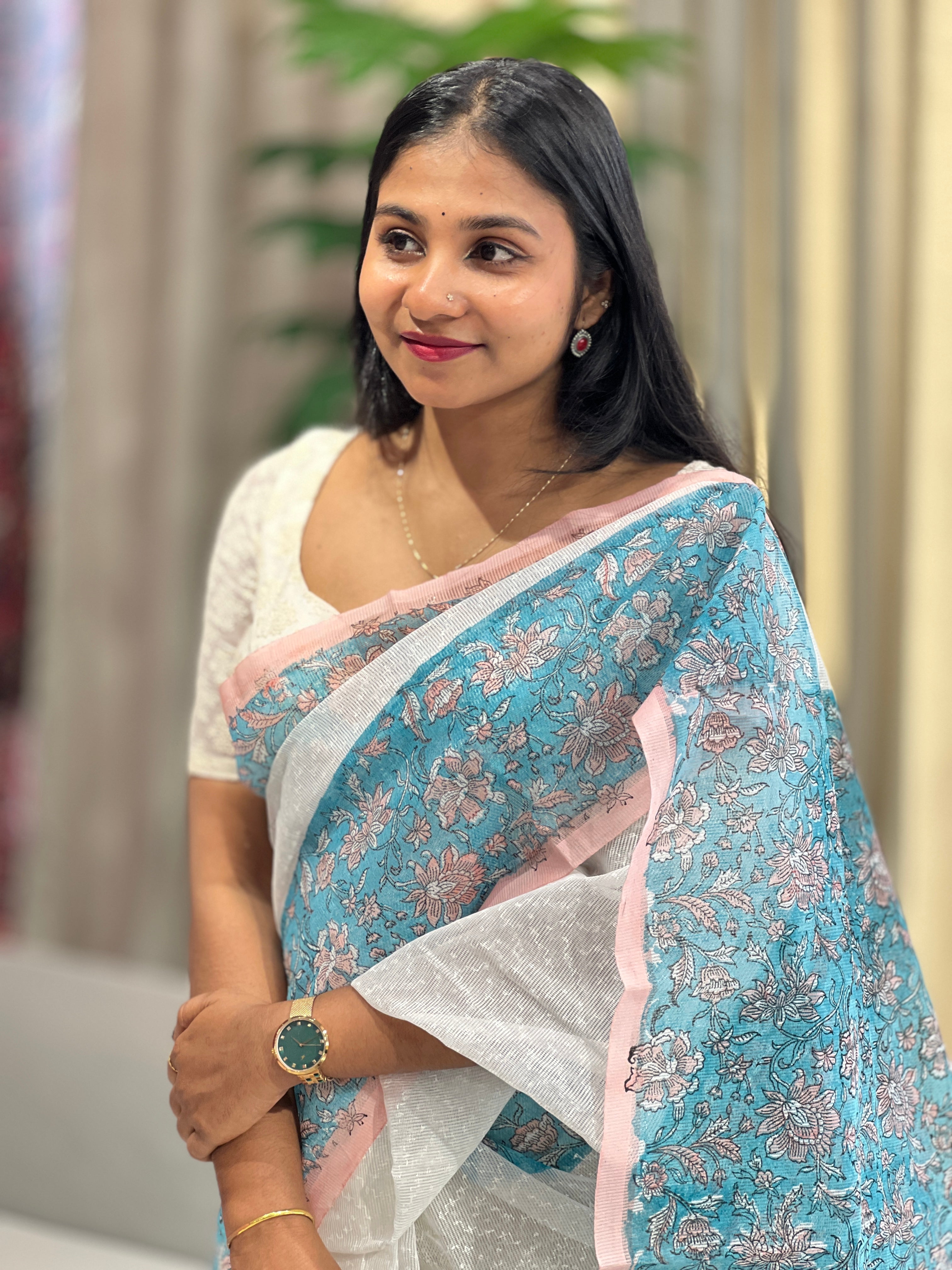 Printed Supernet Kota Saree | JSC113