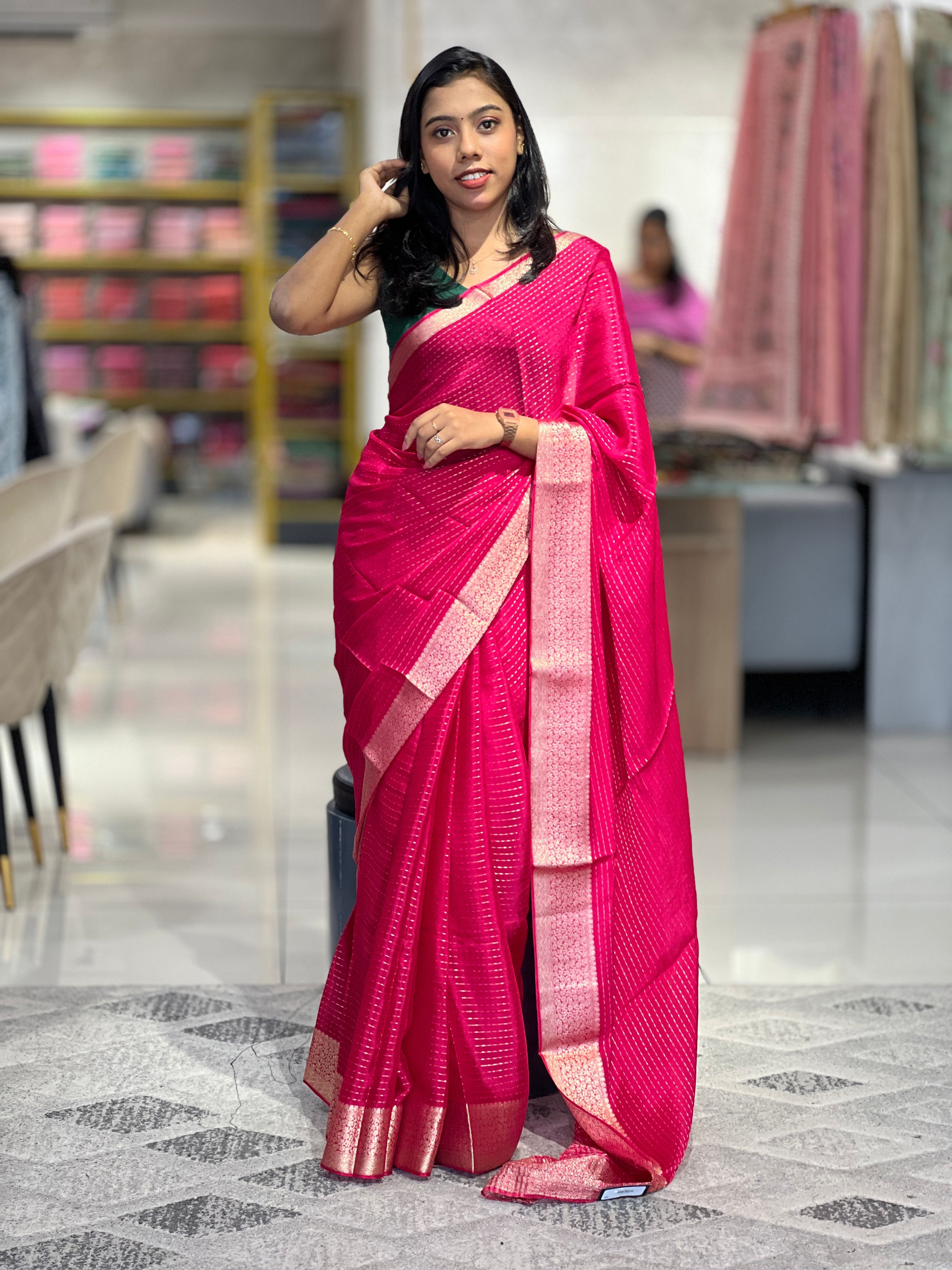 Zari Woven Hosa Silk Saree | HT127