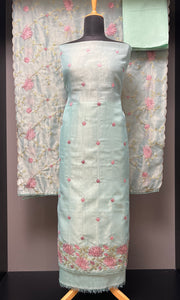 Floral Machine Embroidery Detailed Tissue Organza Salwar Set | SUN387