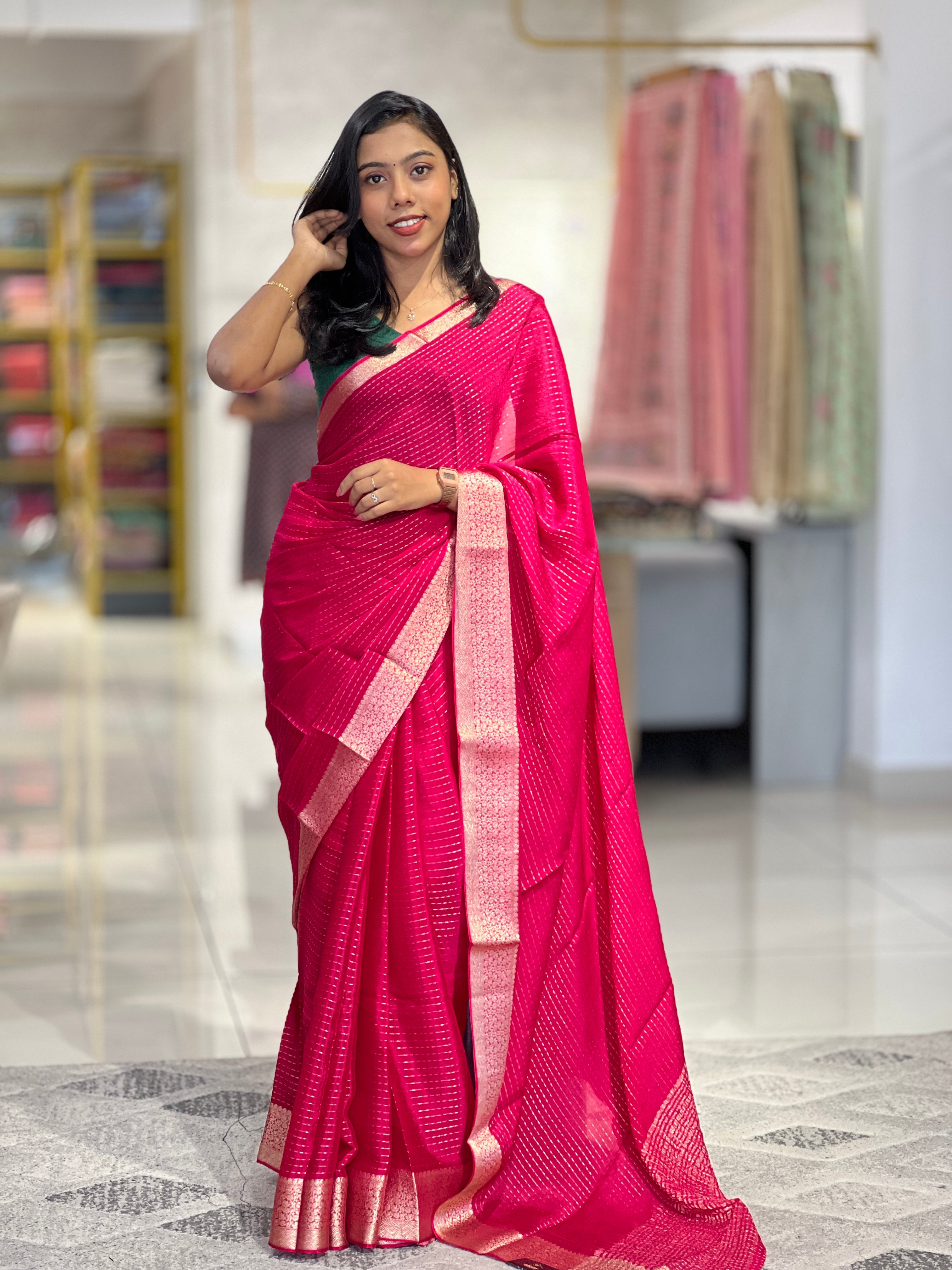 Zari Woven Hosa Silk Saree | HT127